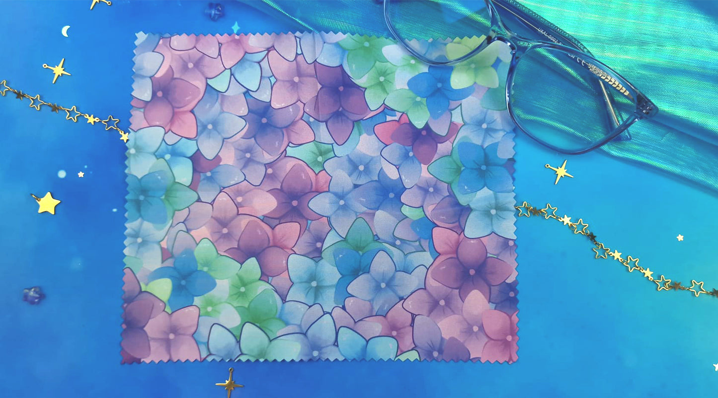 Hydrangea | Cleaning Cloth Lens Cloth | Screen Wipe | Glasses Cleaner | Anti-Fingerprint Cloth | Microfiber Cloth |Smudge-Free Cloth