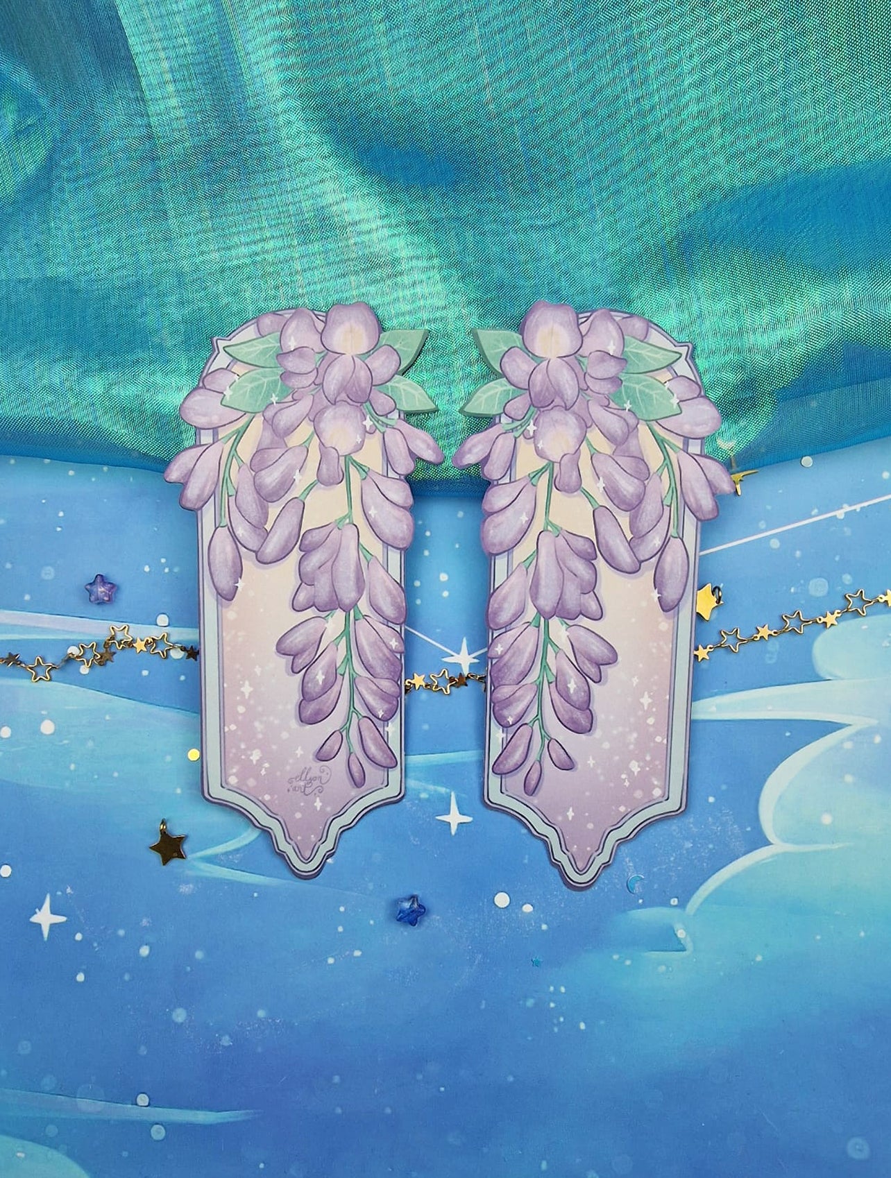 Wisteria Bookmark | Floral Bookmark | Dusk Bookmark | Dawn Bookmark | Bookish Gift | Cute Stationery | Paper Bookmark | DUSK