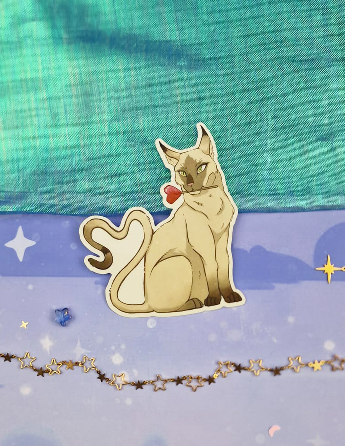 Heart Lolly Cat Sticker
