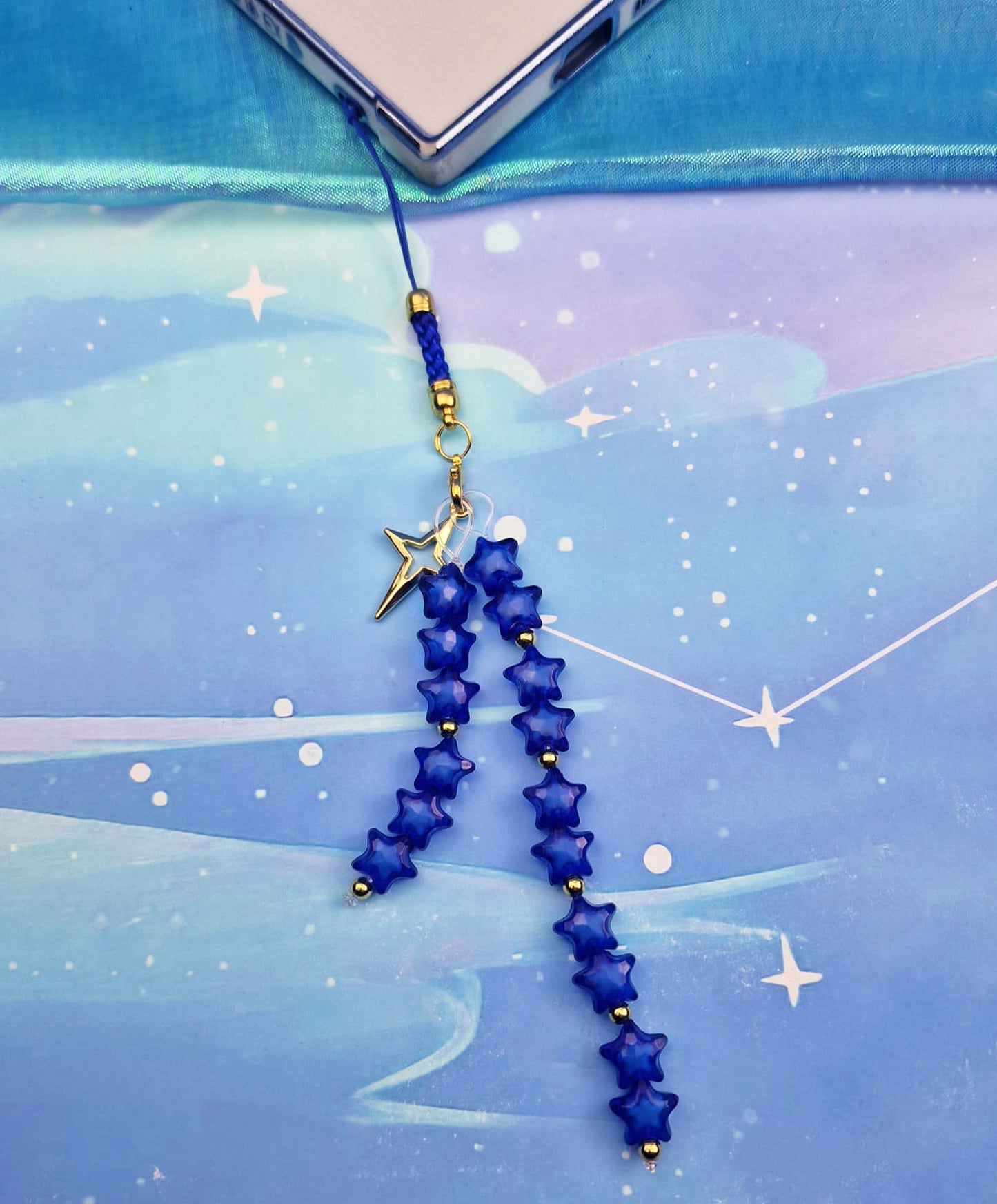 Shooting Star Dangle Charm: Beaded Phone Strap