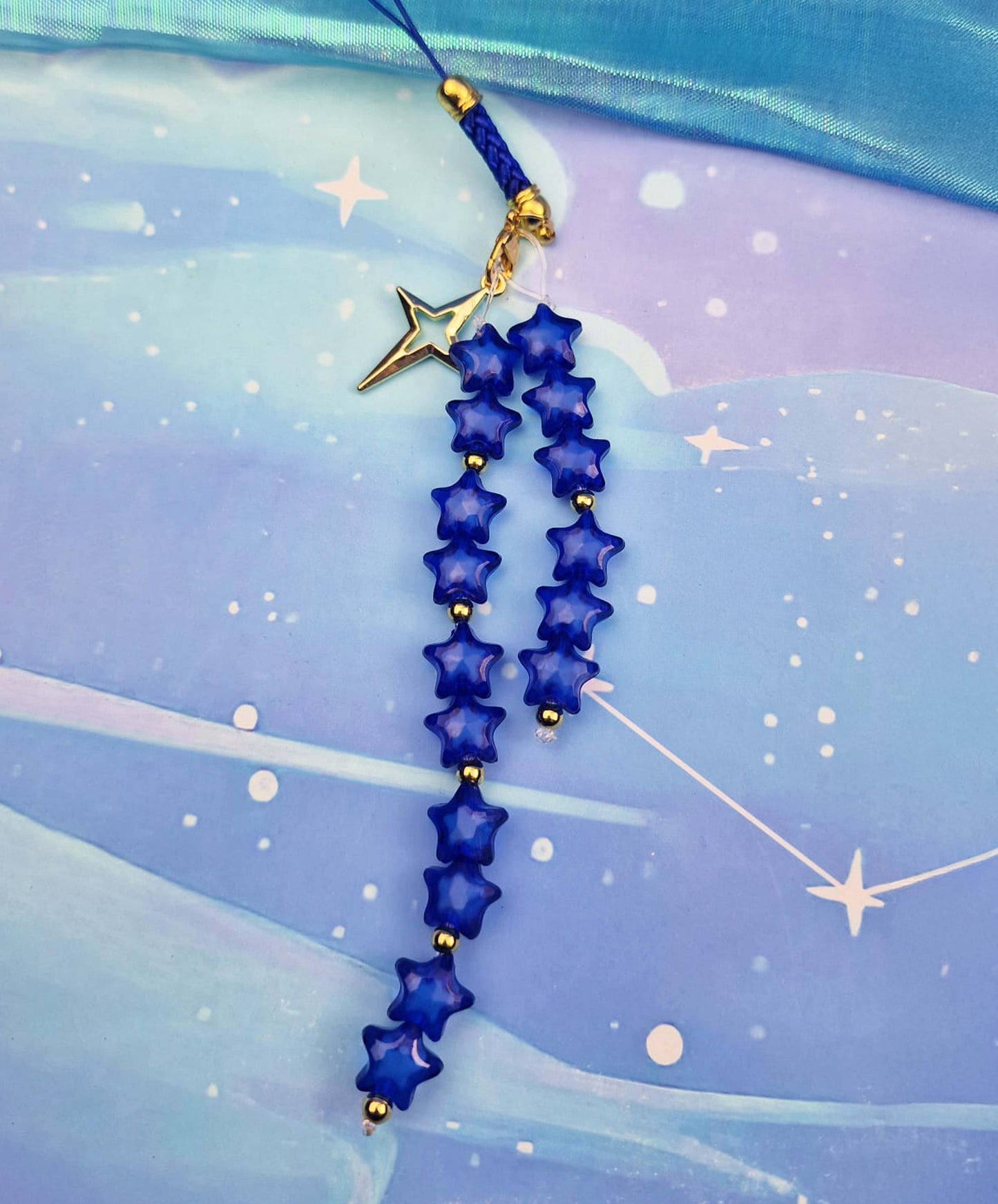 Shooting Star Dangle Charm: Beaded Phone Strap