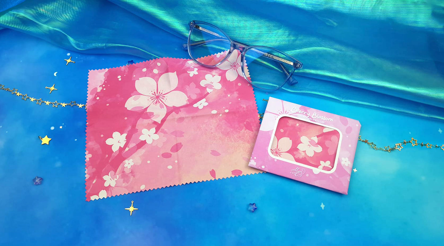 Cherry Blossom | Cleaning Cloth Lens Cloth | Screen Wipe | Glasses Cleaner | Anti-Fingerprint Cloth | Microfiber Cloth | Smudge-Free Cloth
