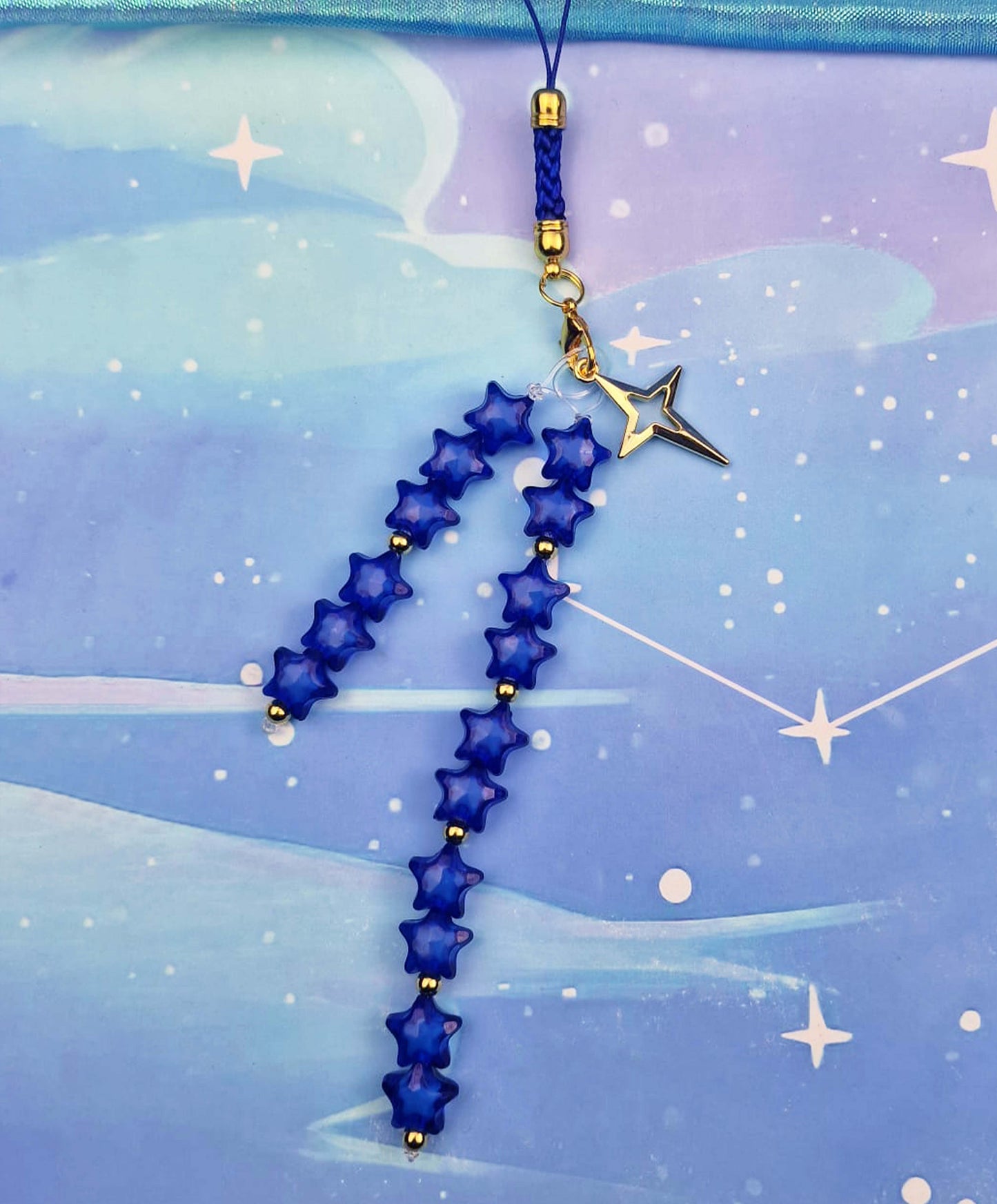 Shooting Star Dangle Charm: Beaded Phone Strap