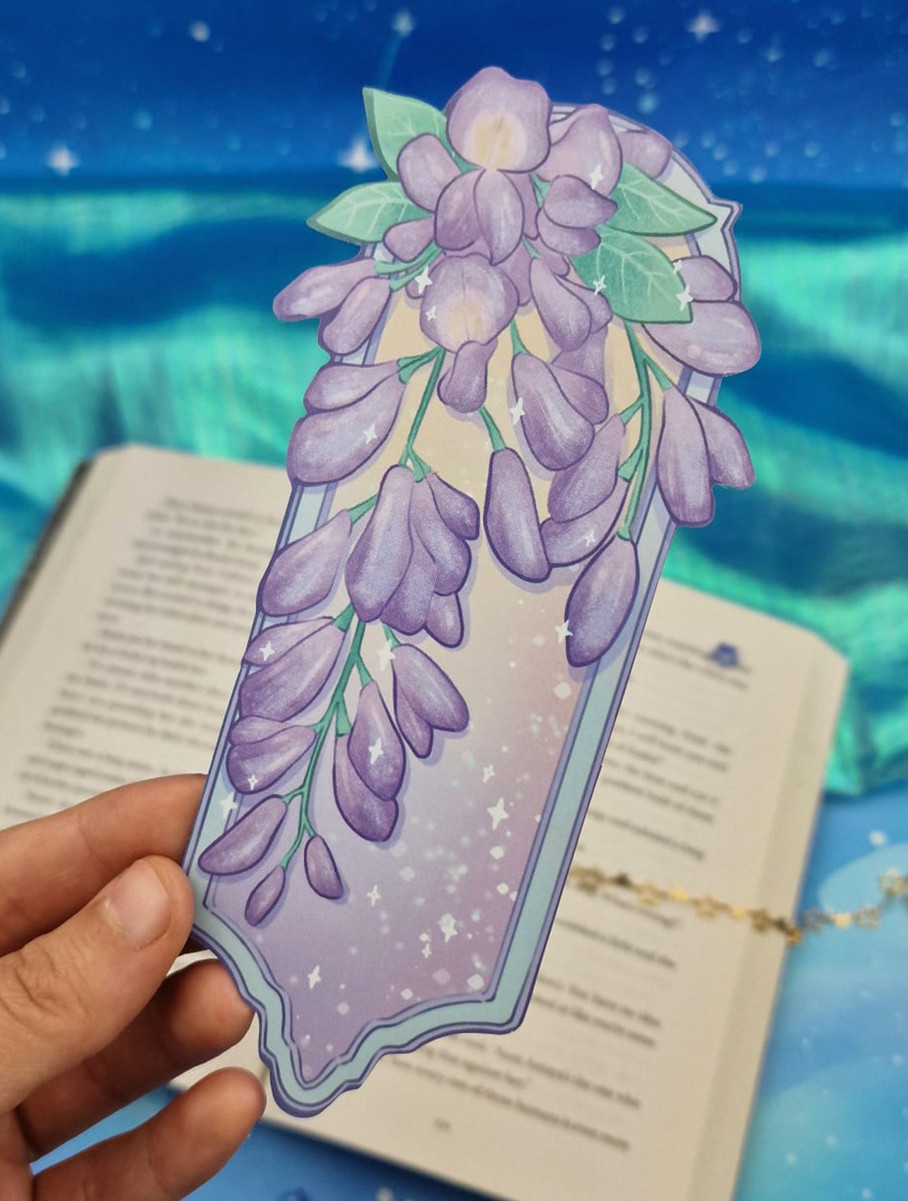 Wisteria Stationery Bundle | Dawn & Dusk Bookmarks | Sticker Sheet | Vinyl Sticker | Washi Tape | Floral Gift Set