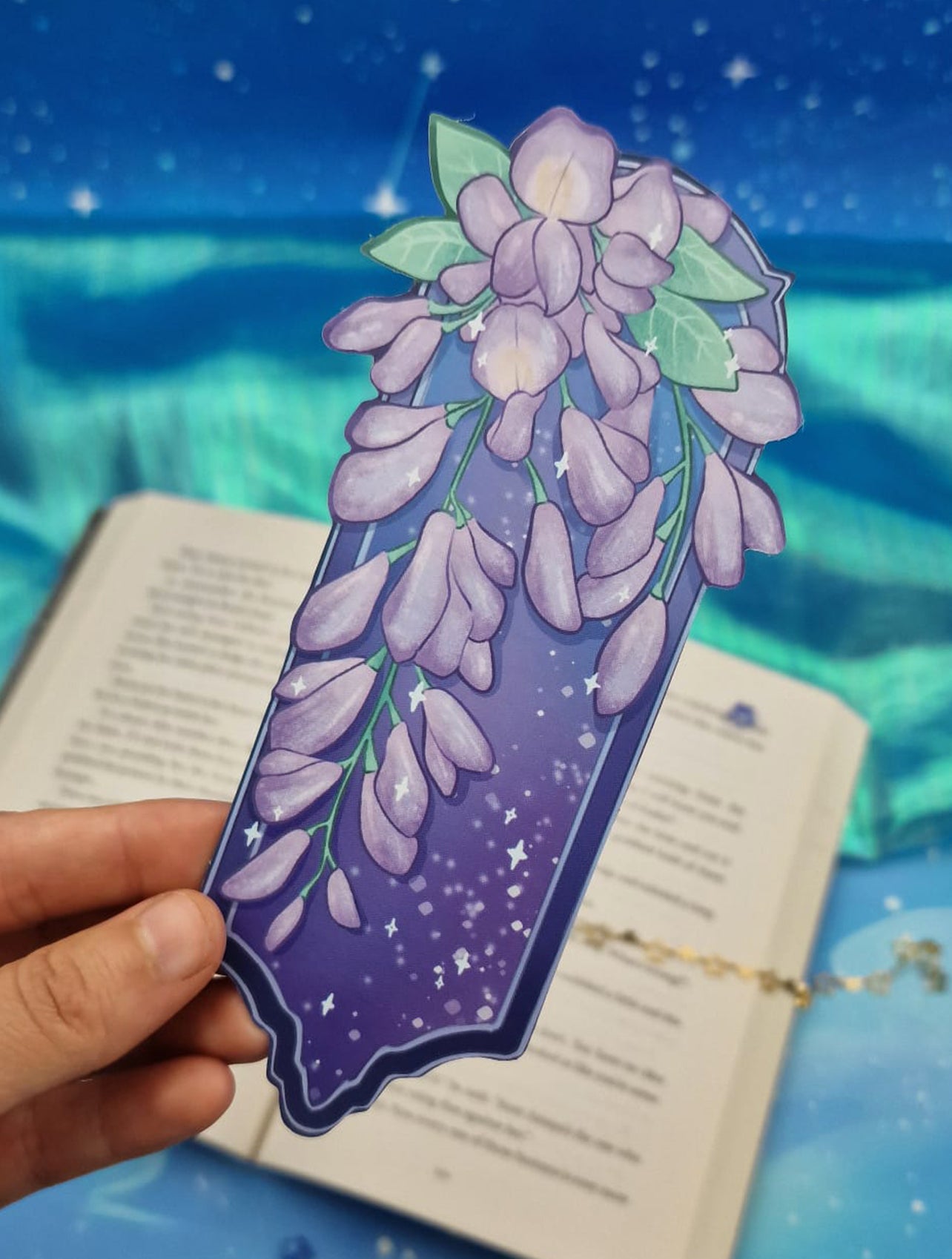 Wisteria Stationery Bundle | Dawn & Dusk Bookmarks | Sticker Sheet | Vinyl Sticker | Washi Tape | Floral Gift Set
