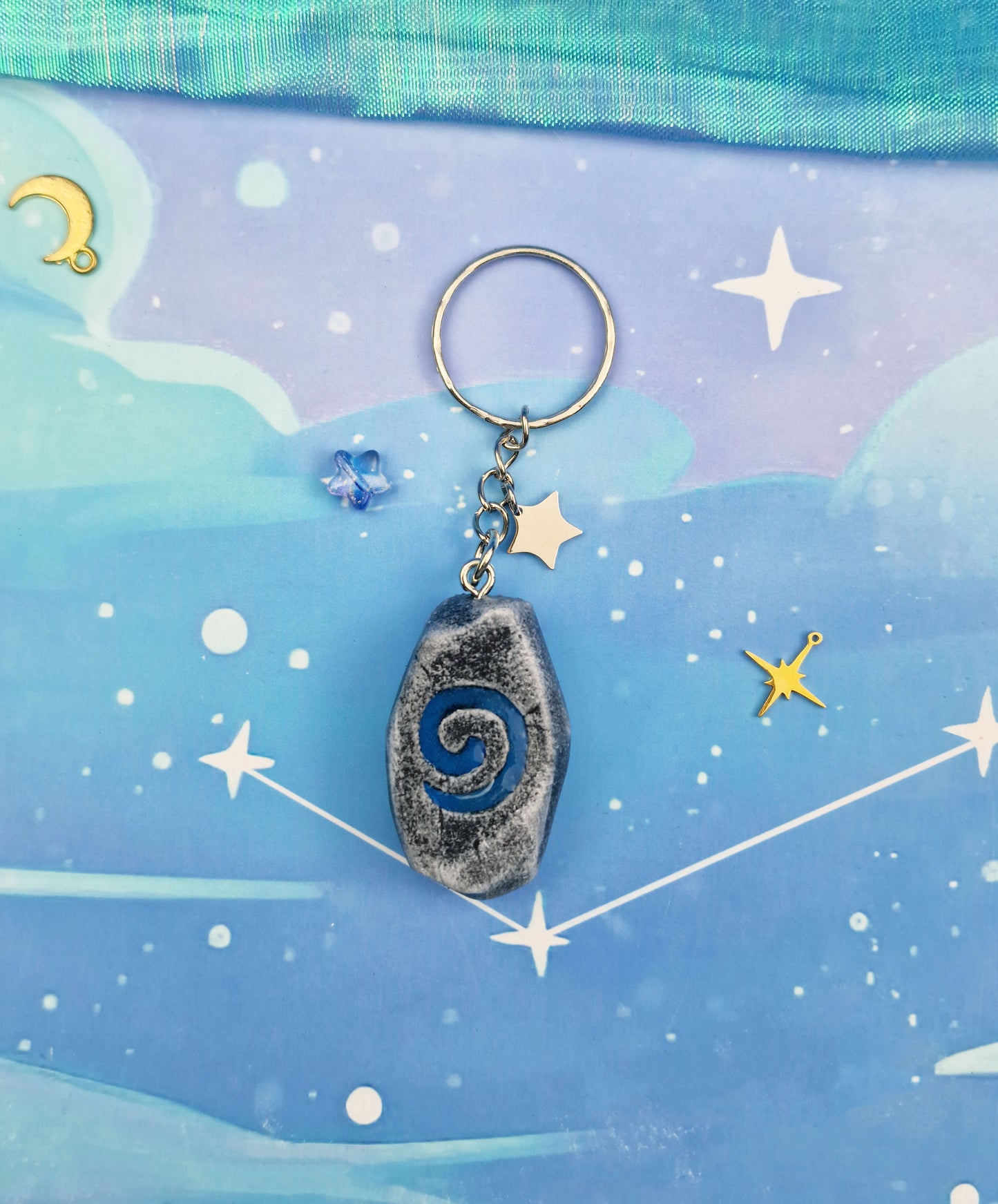 Hearthstone Glow Keyring: Warcraft Fantasy Gift