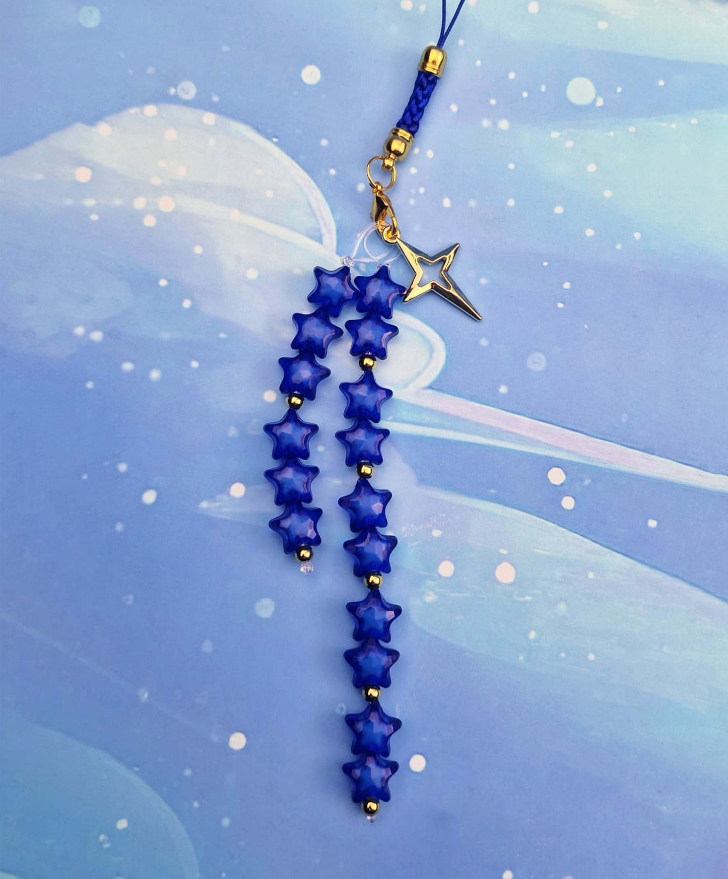 Shooting Star Dangle Charm: Beaded Phone Strap