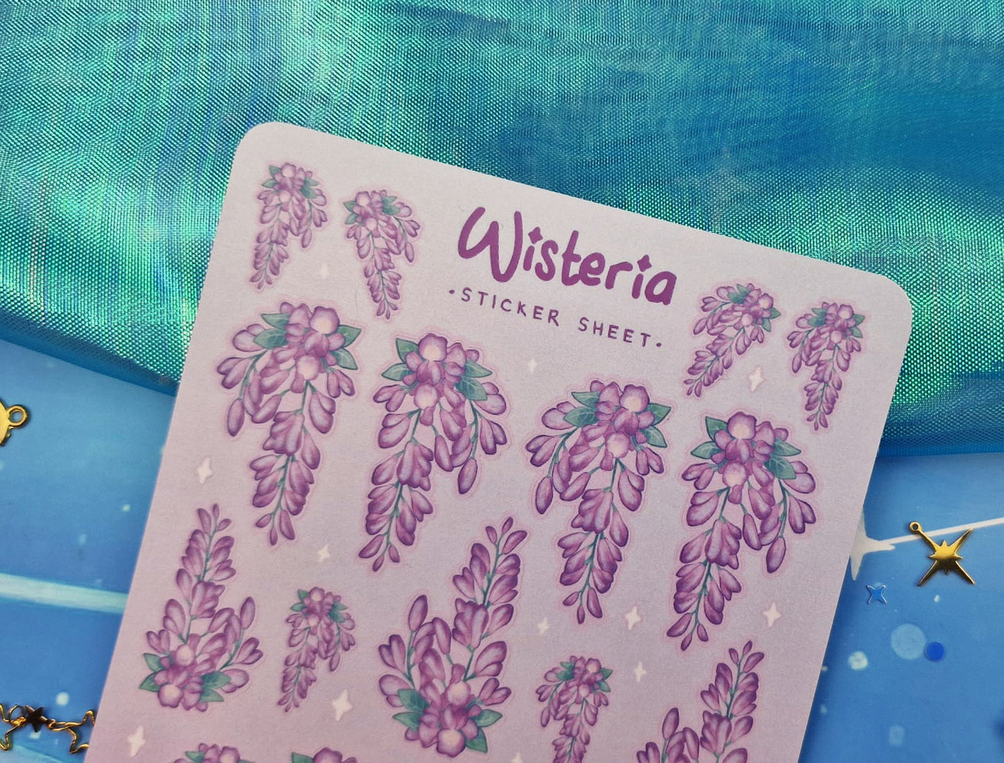 Wisteria | Cute | Stickers | Scrapbooking | Labels | Planning | Decorating | Floral | Magical | Sticker Sheet | ellyonart