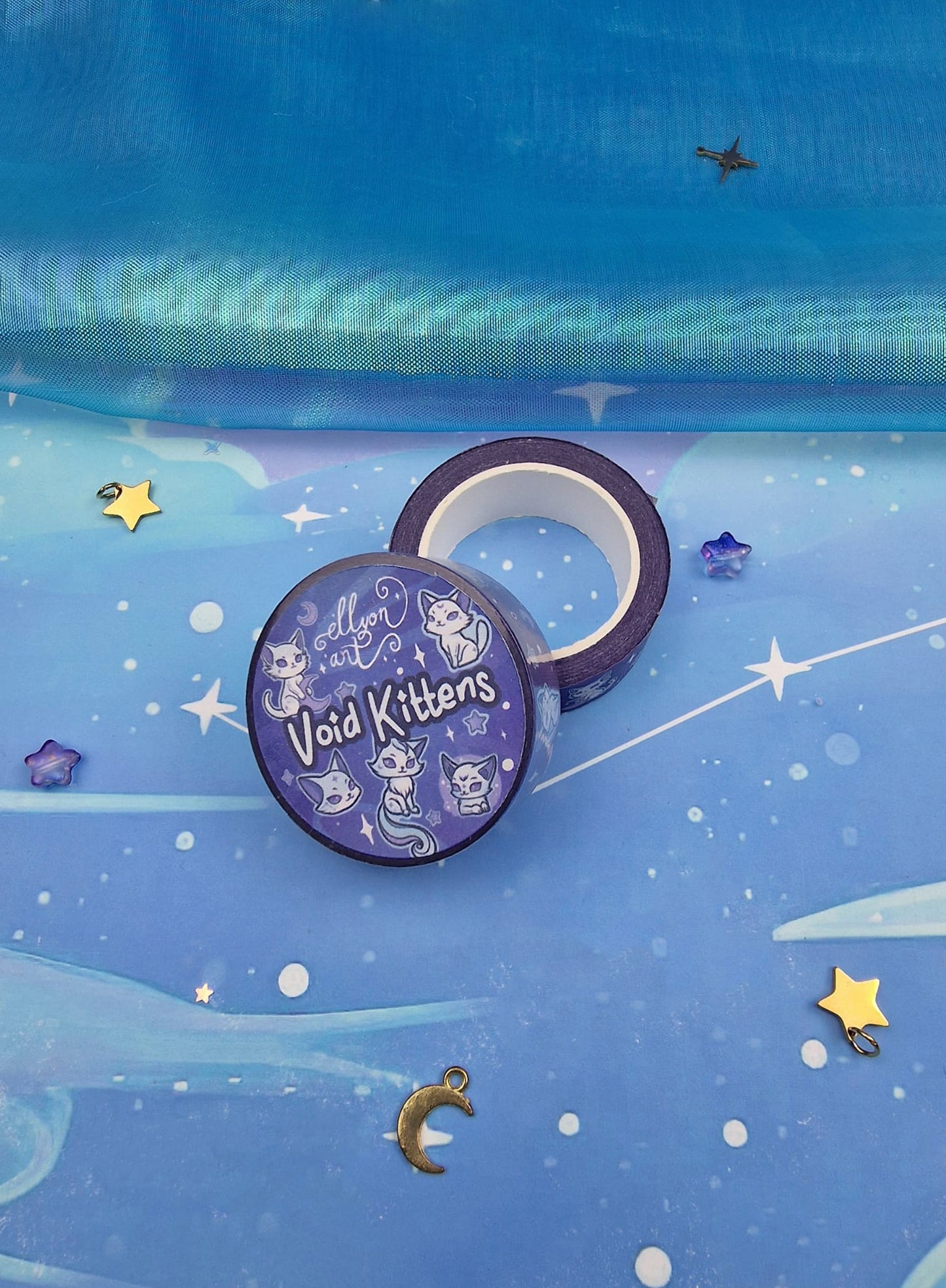 Void Kittens | Washi Tape | Cat Stationery | Cosmic | Kawaii | Cute | Scrapbooking | Journaling | Decorative Tape | Ellyonart