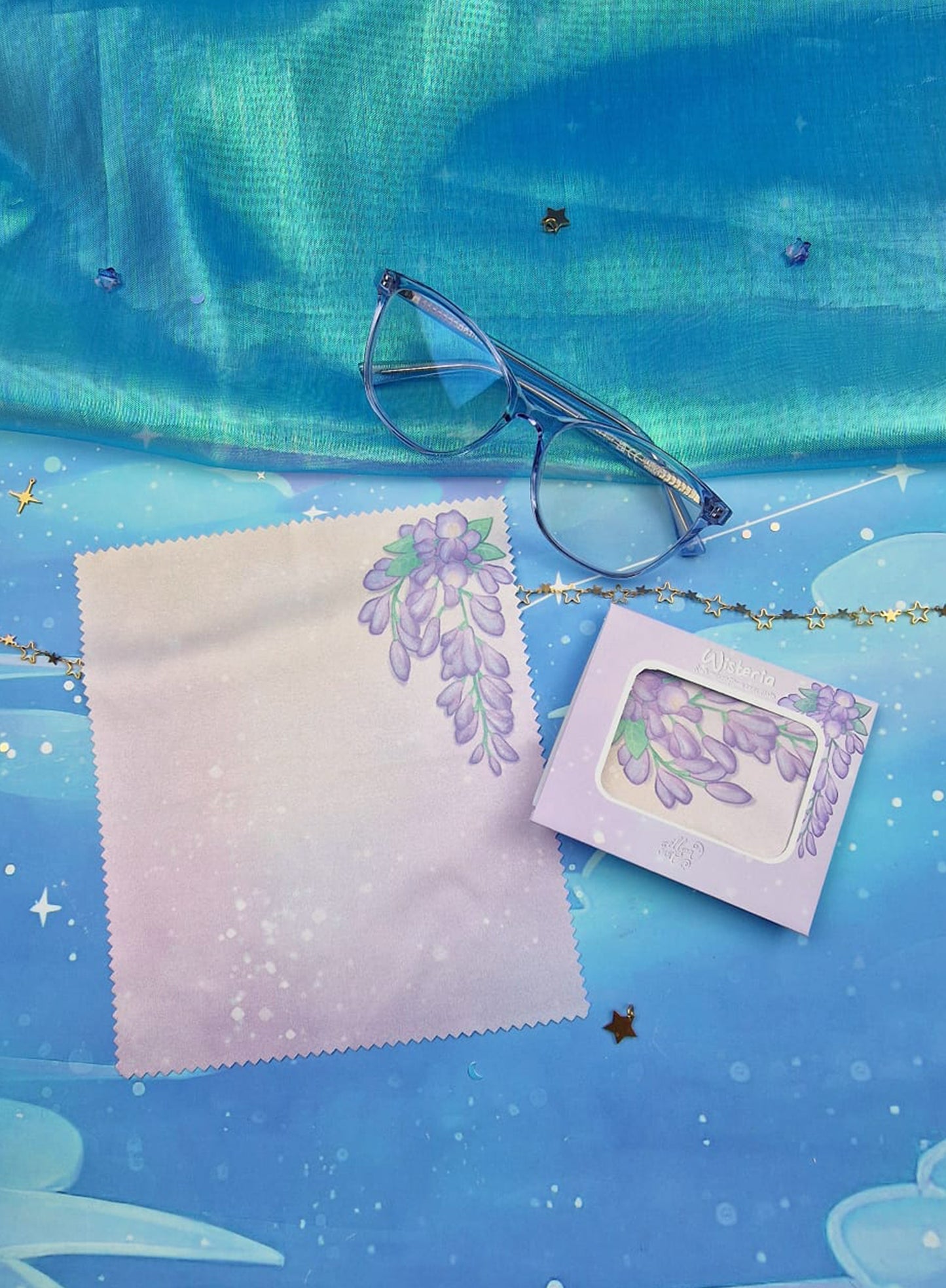 Wisteria DAWN Stationery Bundle | Bookmark | Banner | Lens Cloth | Stickers | Washi Tape | Soft Sunrise Aesthetic Gift Set