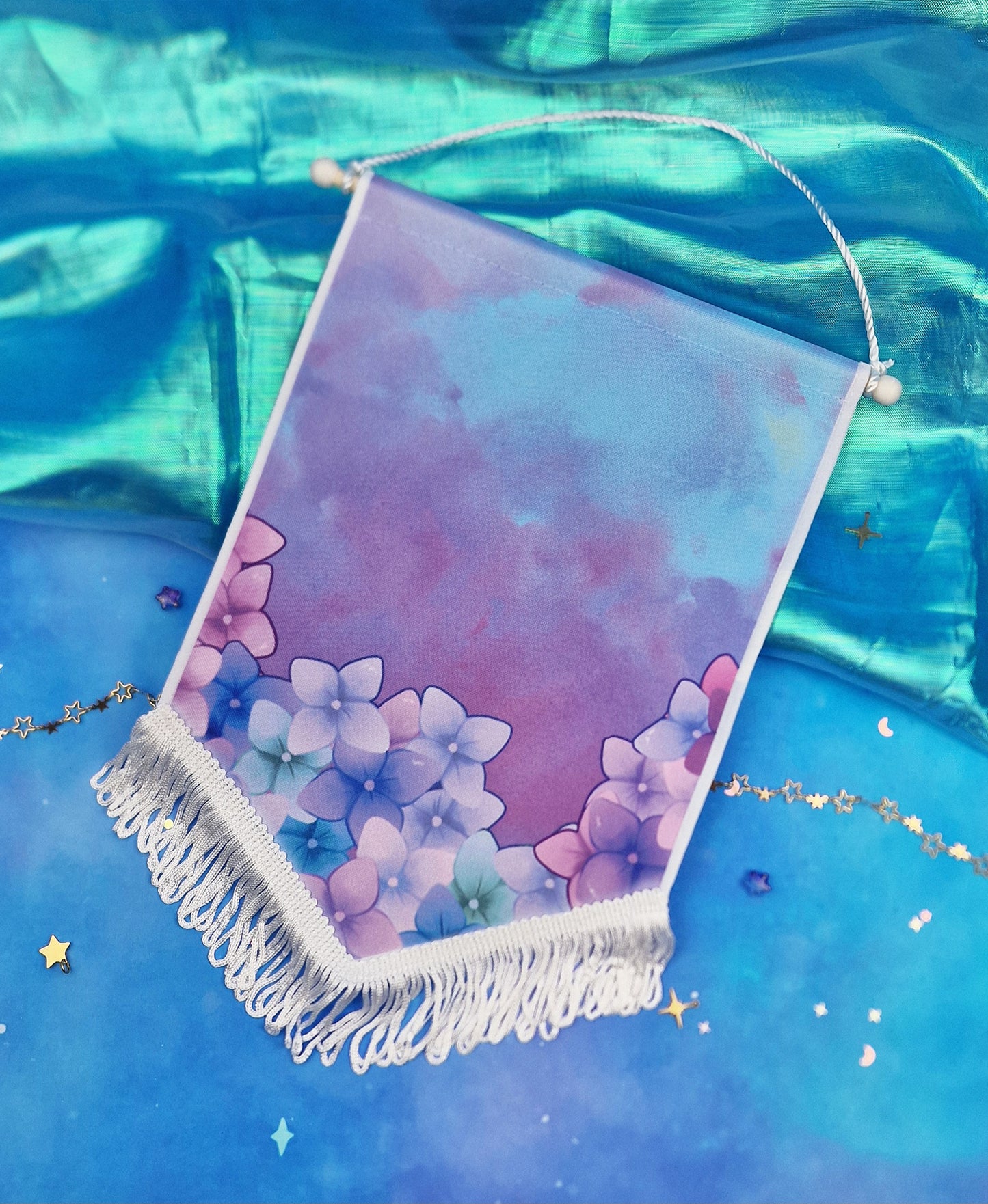 Hydrangea Dreamer | Banner | Flag | ellyonart | Enamel Pin | Lapel Pin | Pin Badge | Collection | Display | Banner | Floral | Magical