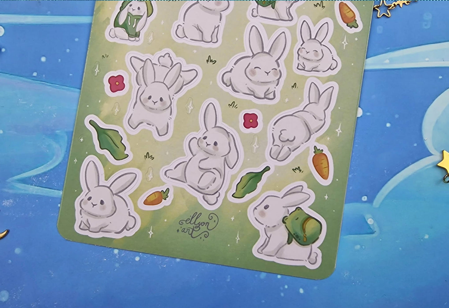 Dustie | Frojo | Bestie Bundle | Bunny Stickers | Frog Washi Tape | Cute Stationery | Kawaii | Scrapbooking | Journaling | Ellyonart