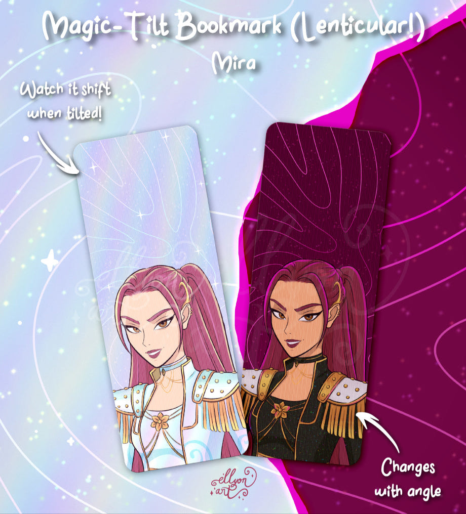 Rumi 3D Lenticular Bookmark | Kpop Demon Hunter Fanart | Dark Outfit Mira | Kpop Bookmark | Kpop Anime Bookmark Gift | Light Outfit Mira