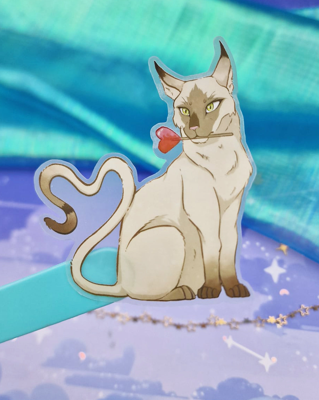 February Patreon: Heart Lolly Cat A6 Art Print & Sticker