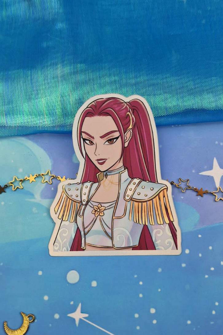Mira Holographic Sticker | Light & Dark Outfit | Matte Rainbow Vinyl | Kpop Demon Hunters Fanart | Anime Sticker Art