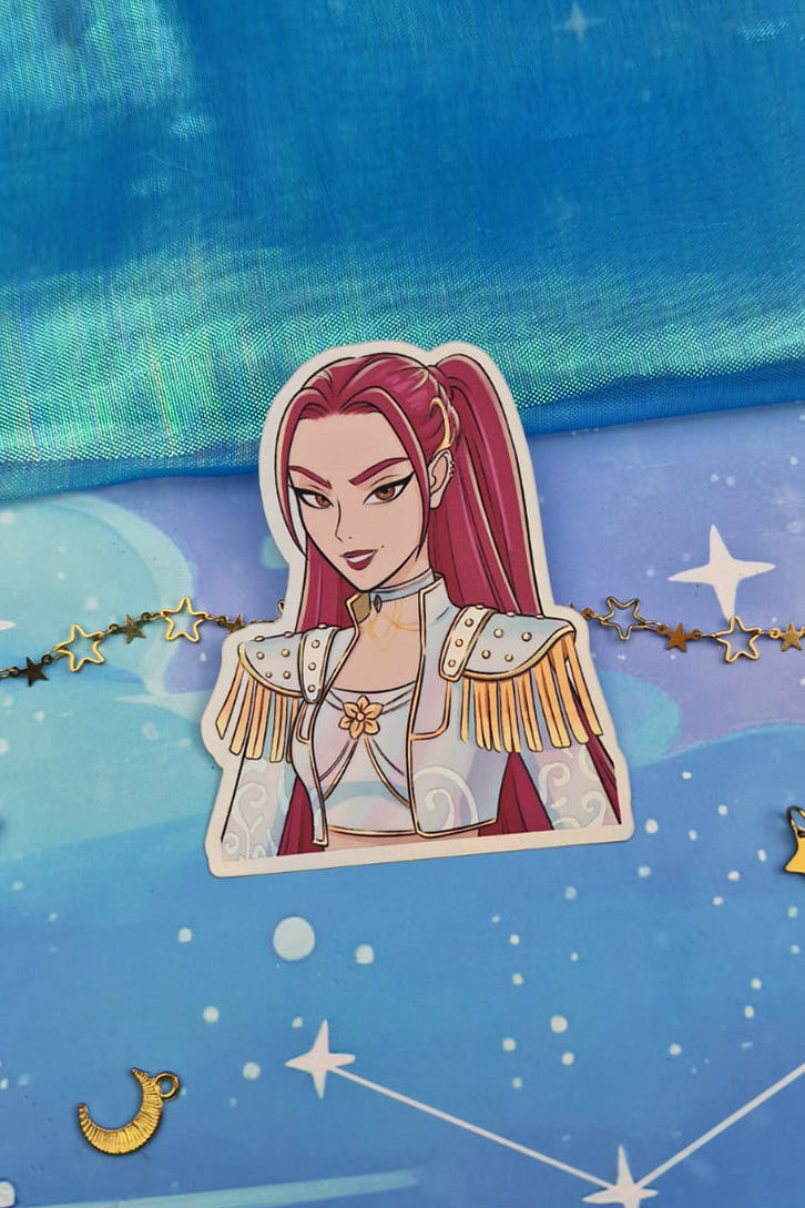 Mira Holographic Sticker | Light & Dark Outfit | Matte Rainbow Vinyl | Kpop Demon Hunters Fanart | Anime Sticker Art