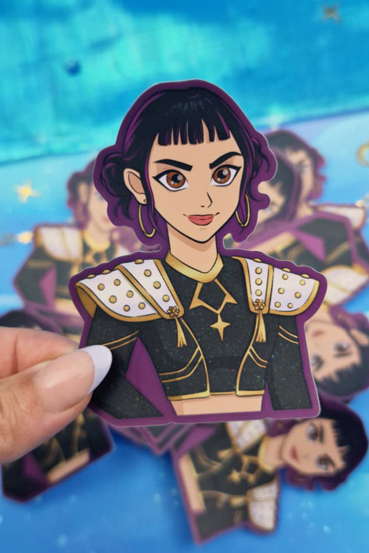 Zoey Holographic Sticker | Light & Dark Outfit | Matte Rainbow Vinyl | Kpop Demon Hunters Fanart | Anime Sticker Art