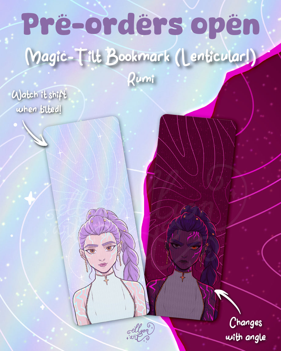 PRE-ORDER | Rumi 3D Lenticular Bookmark | Kpop Demon Hunter Fanart | Demon Rumi | Kpop Bookmark | Kpop Anime Bookmark Gift | Light Rumi