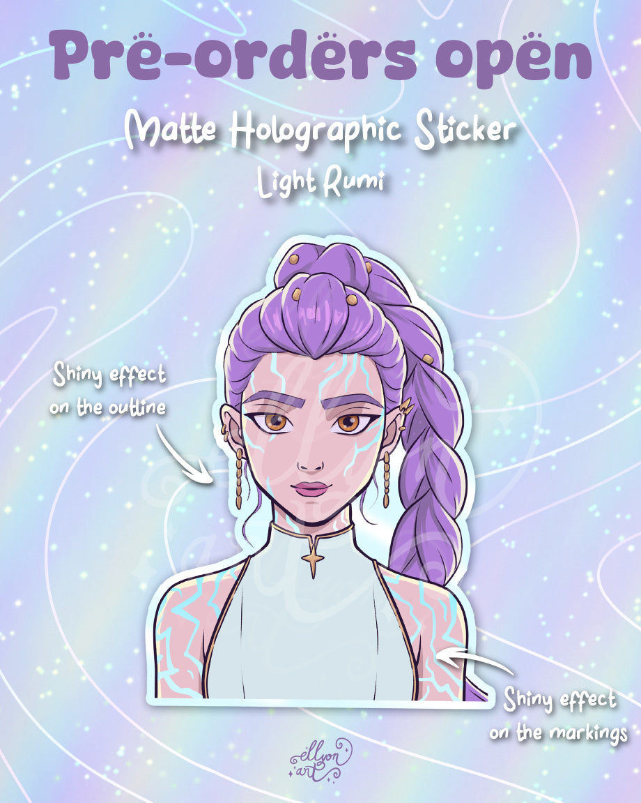 Rumi Holographic Sticker: Light & Demon Form