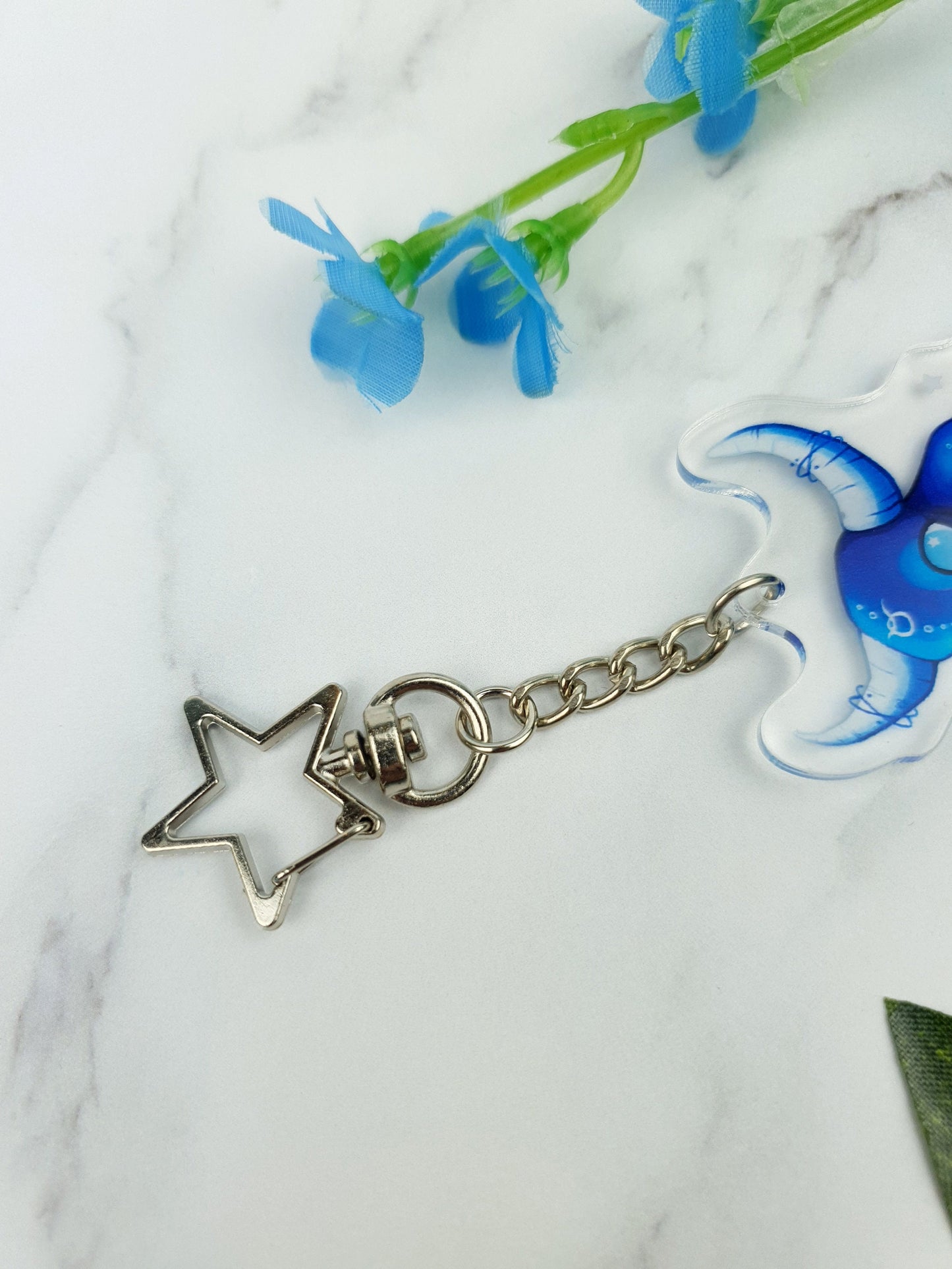 Taurus | Cute | Kawaii | Glossy | Star | Celestial | Universe | Galaxy | Zodiac | Acrylic | Keychain | Gift | Accessories