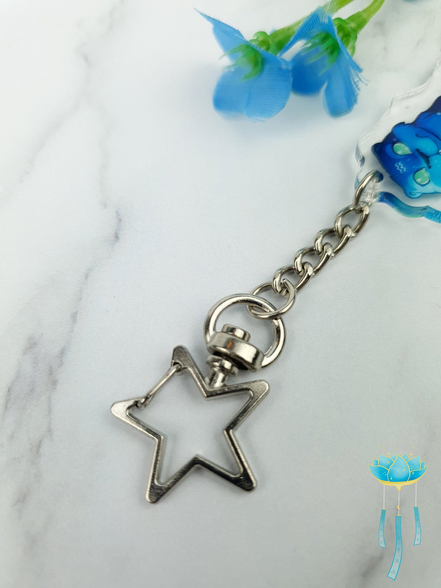 Aquarius | Cute | Kawaii | Glossy | Star | Celestial | Universe | Galaxy | Zodiac | Acrylic | Keychain | Gift | Accessories