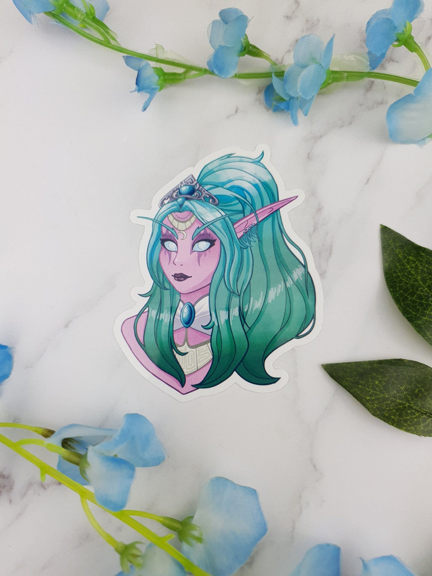 Elf character | Fantasy | Moon | Warrior | Glossy | Gaming | game themed | Ellyonart | Sticker