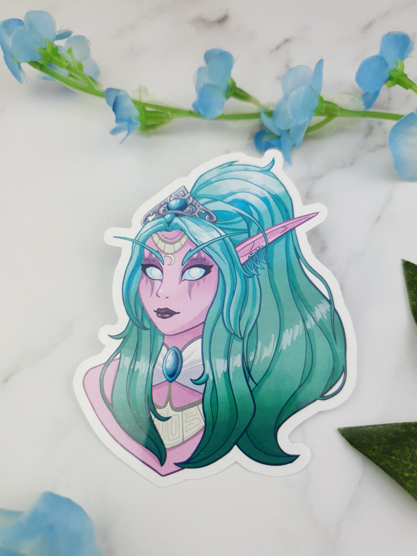 Elf character | Fantasy | Moon | Warrior | Glossy | Gaming | game themed | Ellyonart | Sticker