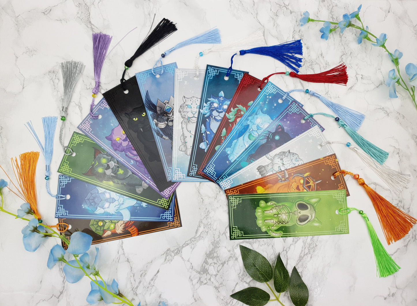 Twilight Cat Bookmark | Celestial Night Cat | Fantasy Gift | Glossy or Holographic | Game-Inspired Feline | Magical Bookish Gift for Readers