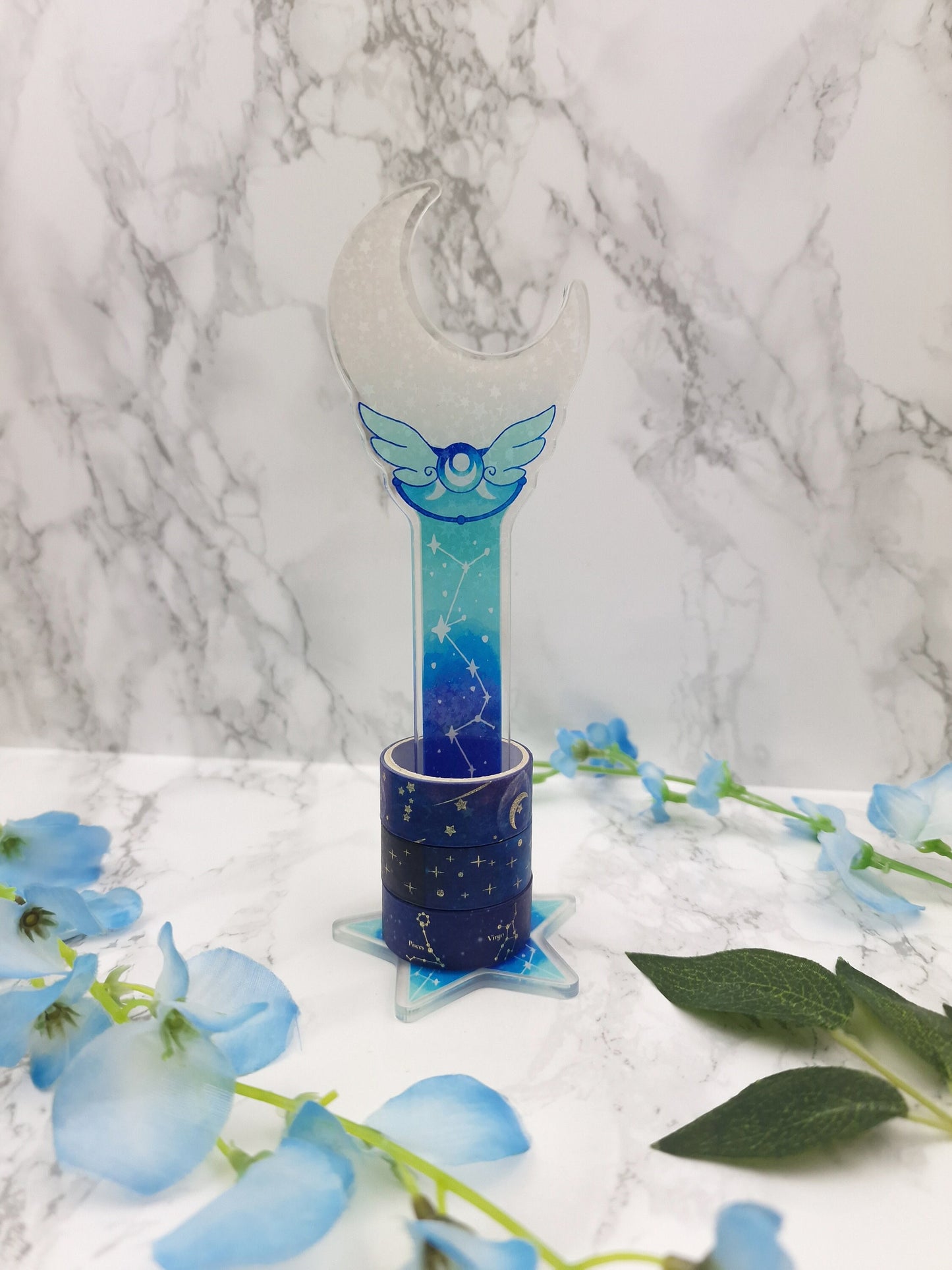 Kawaii Washi Stand | Desk Accessory | Magical Wand | Star | Washi Tape Holder | Constellation | Cute Desk Accessory | Moon | ellyonart