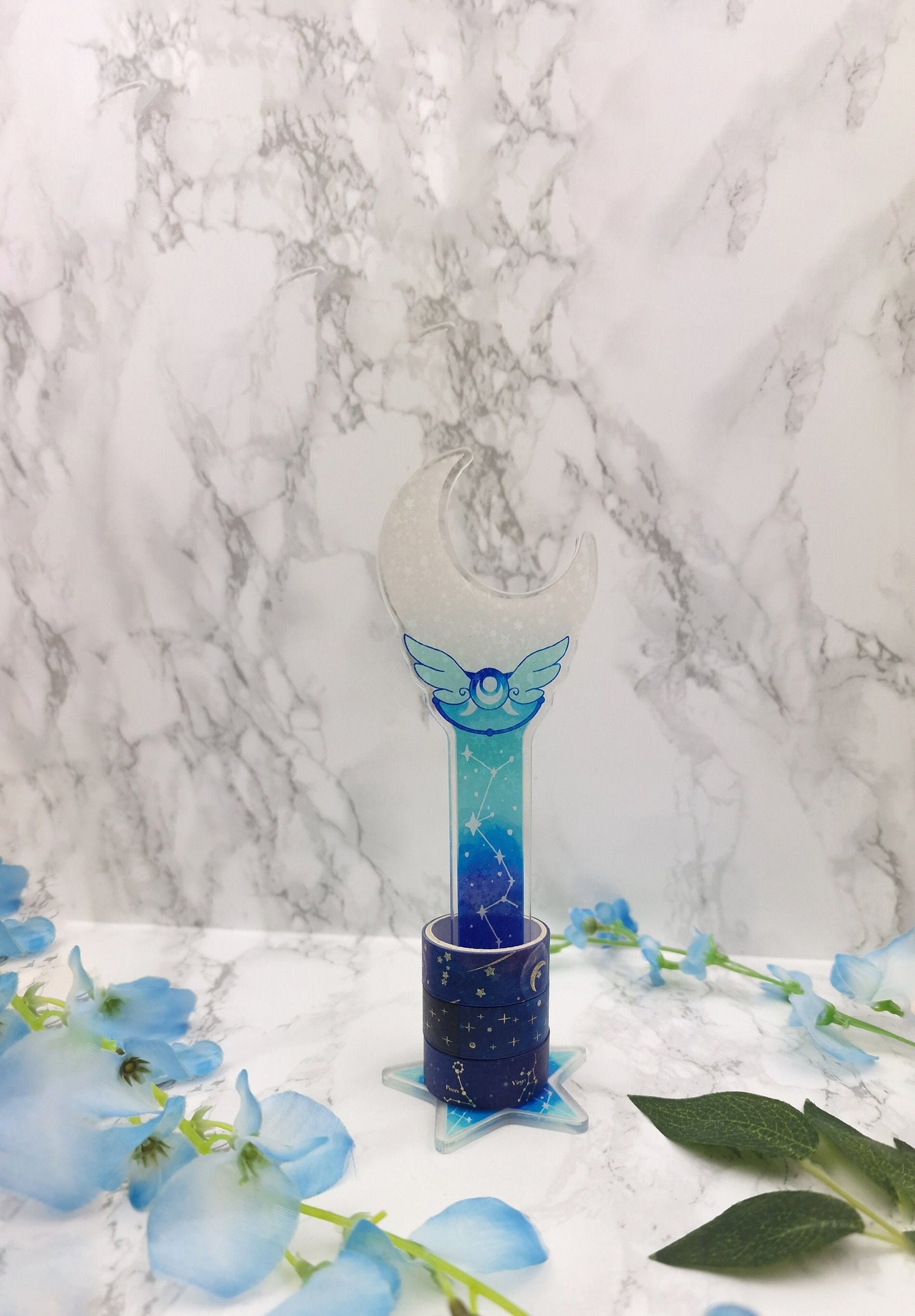 Kawaii Washi Stand | Desk Accessory | Magical Wand | Star | Washi Tape Holder | Constellation | Cute Desk Accessory | Moon | ellyonart