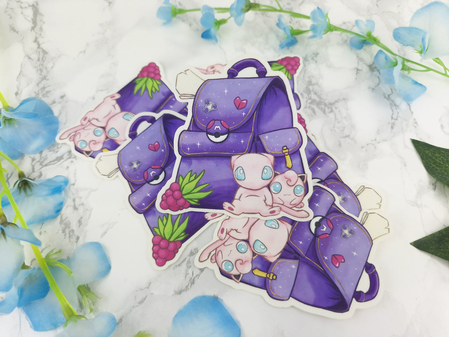 Backpack | Cute | Pokebag | Pokeball | Glossy | Pokemon | Kawaii | Mew | 151 | Jigglypuff | 039 | Masterball | Ellyonart | Sticker