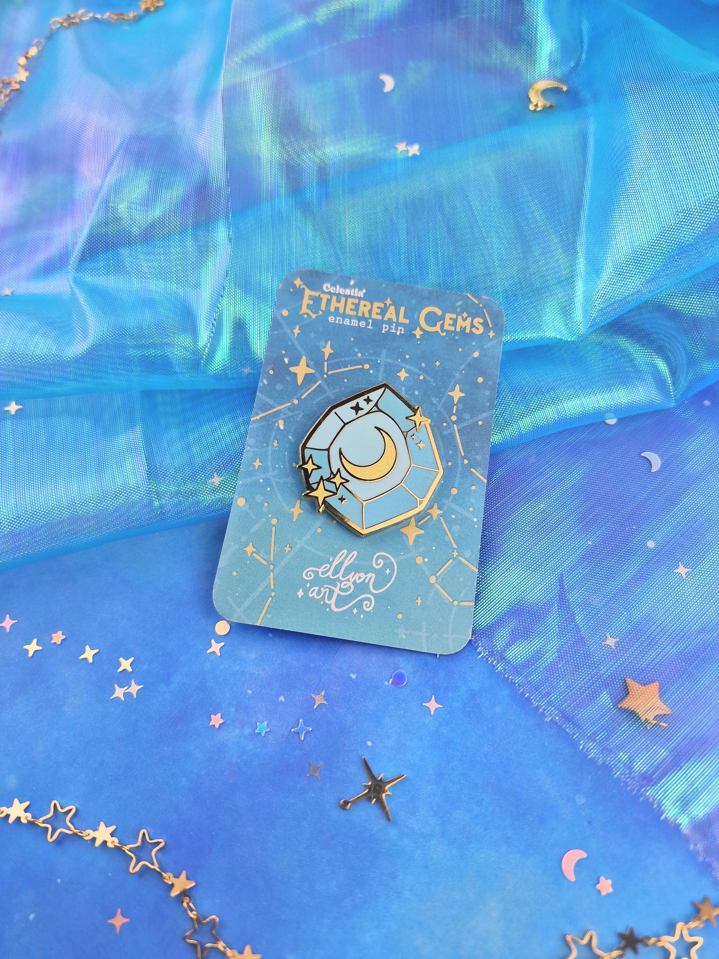 Ethereal Gems | series | Glow in the Dark | UV | collection | glitter | ellyonart | Enamel Pin | Lapel Pin | Pin Badge | Fantasy | Gift