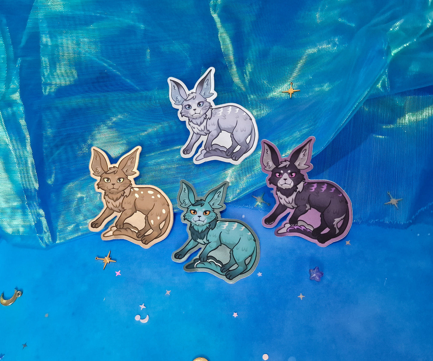 Cat | Cute | Palcat | Game themed | Sandy | Snowy | Island | Nocturnal | Holographic | Scrapbooking | Magical | ellyonart | Sticker