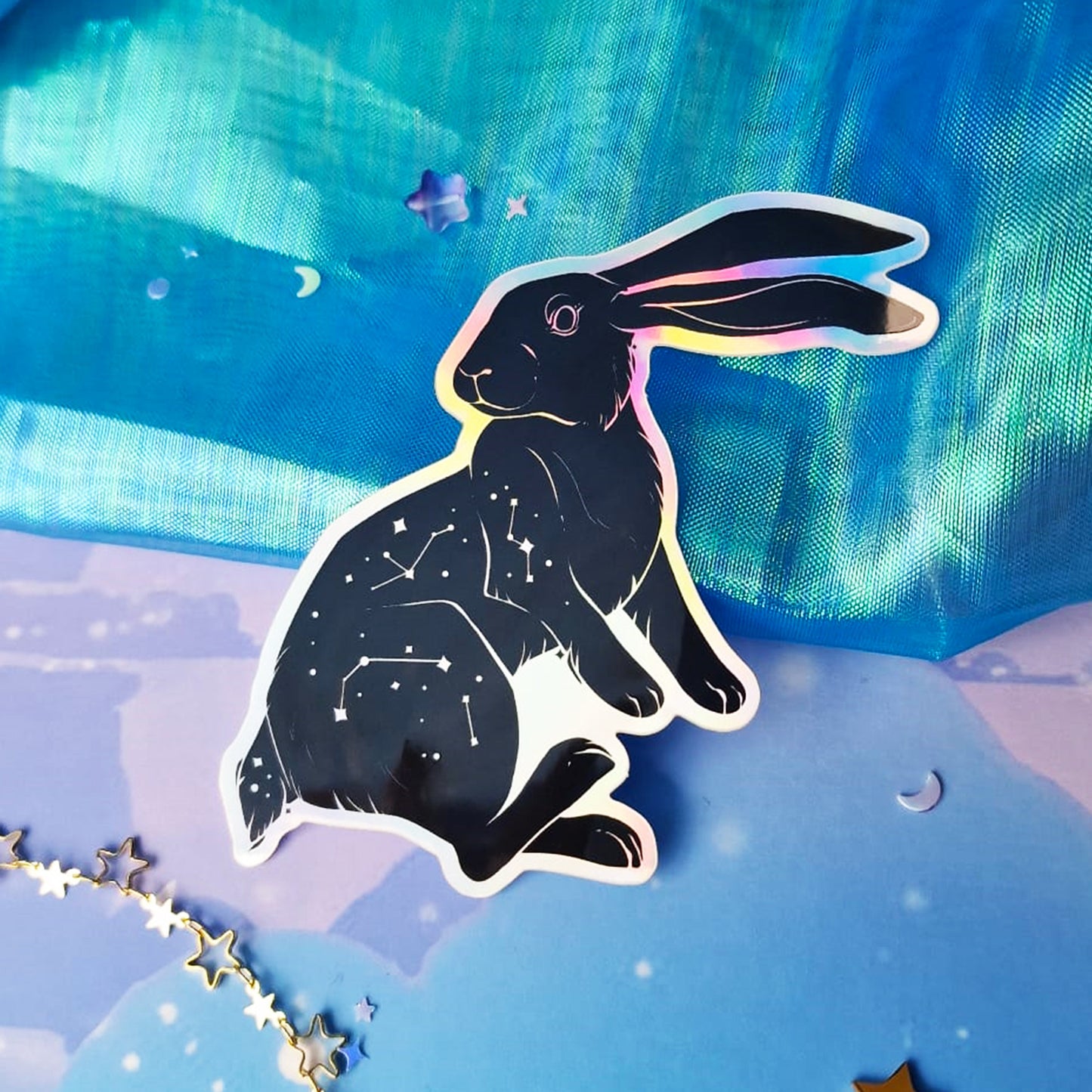 Bunny | Chinese Year | Holographic | Star | Celestial | Universe | Galaxy | Zodiac | Sticker