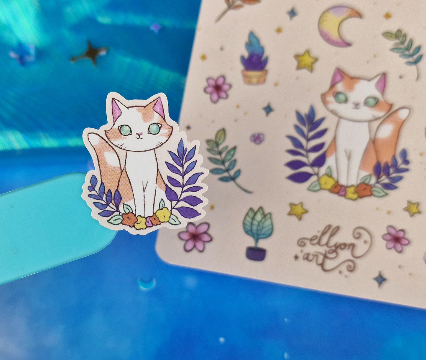 Dreamy Garden | Bundle | Cats | Stickers | Scrapbooking | Bookmark | Washi Tape | Cosy | Garden | Kawaii | Sticker Sheet | ellyonart