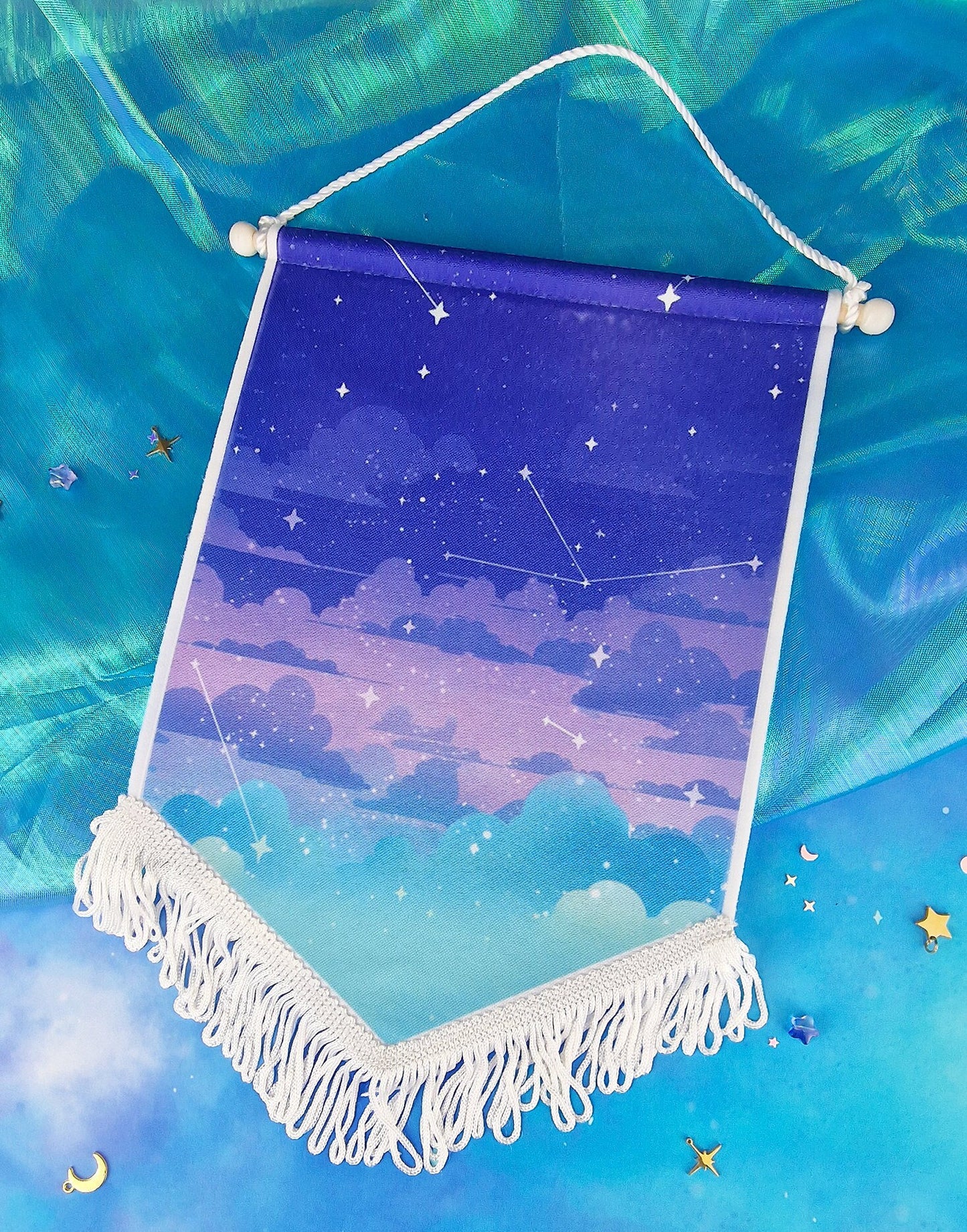 Banner | Flag | ellyonart | Enamel Pin | Lapel Pin | Pin Badge | Collection | Display | Banner | Pastel | Sky | Galaxy | Clouds |Gift