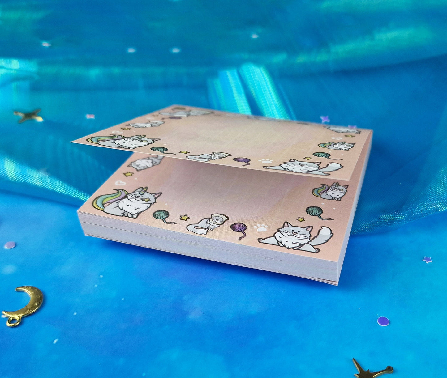 Tigger the Cat | Cute | Memo Pad | Scrapbooking | Journaling | Planning | Decorating | Cosy | Starry | Kawaii | Planner Pad | ellyonart