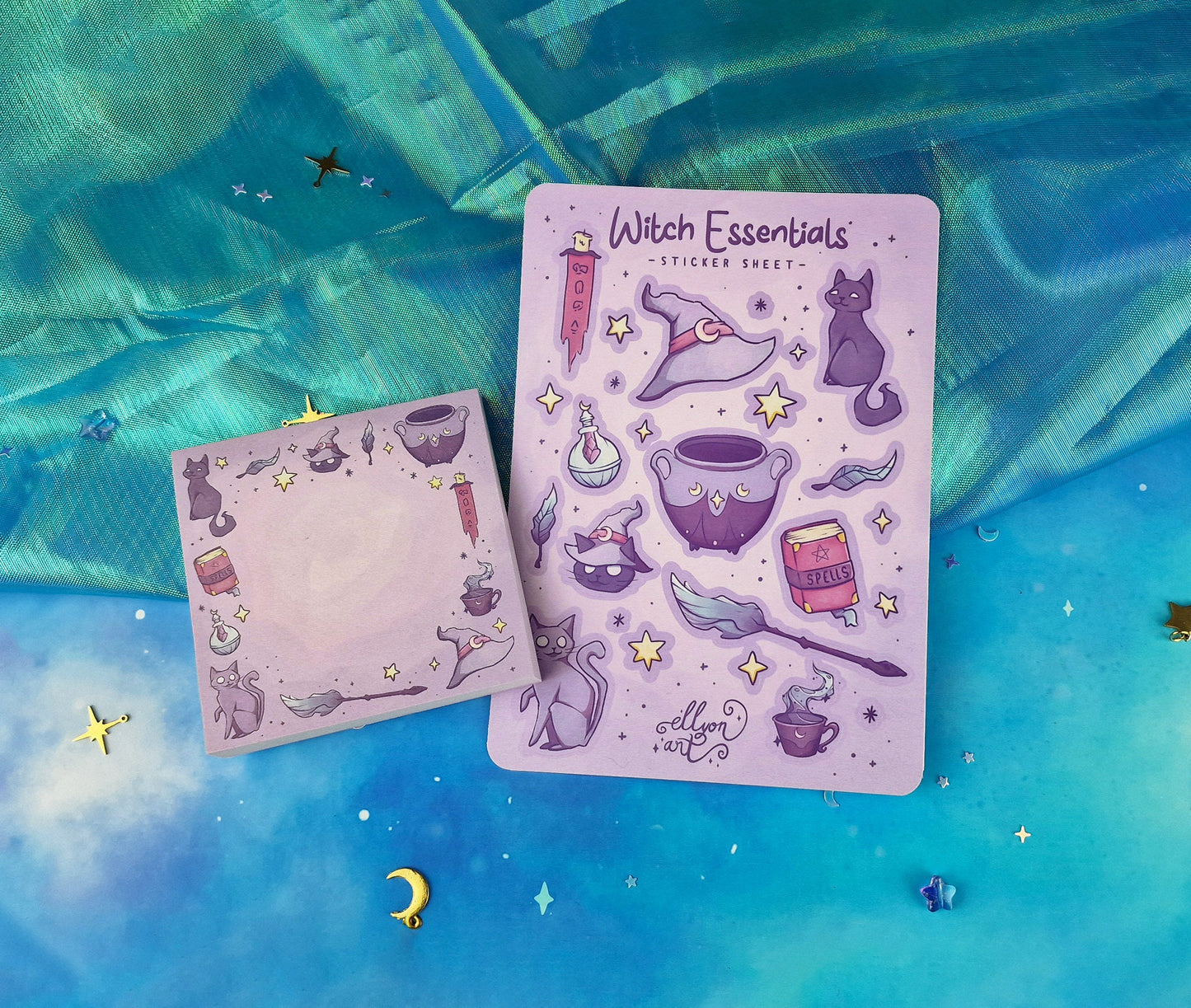 Witch Essentials | Bundle | Witchcraft | Stickers | Scrapbooking | Memo Pad | Planner Pad | Cosy | Magical | Sticker Sheet | ellyonart