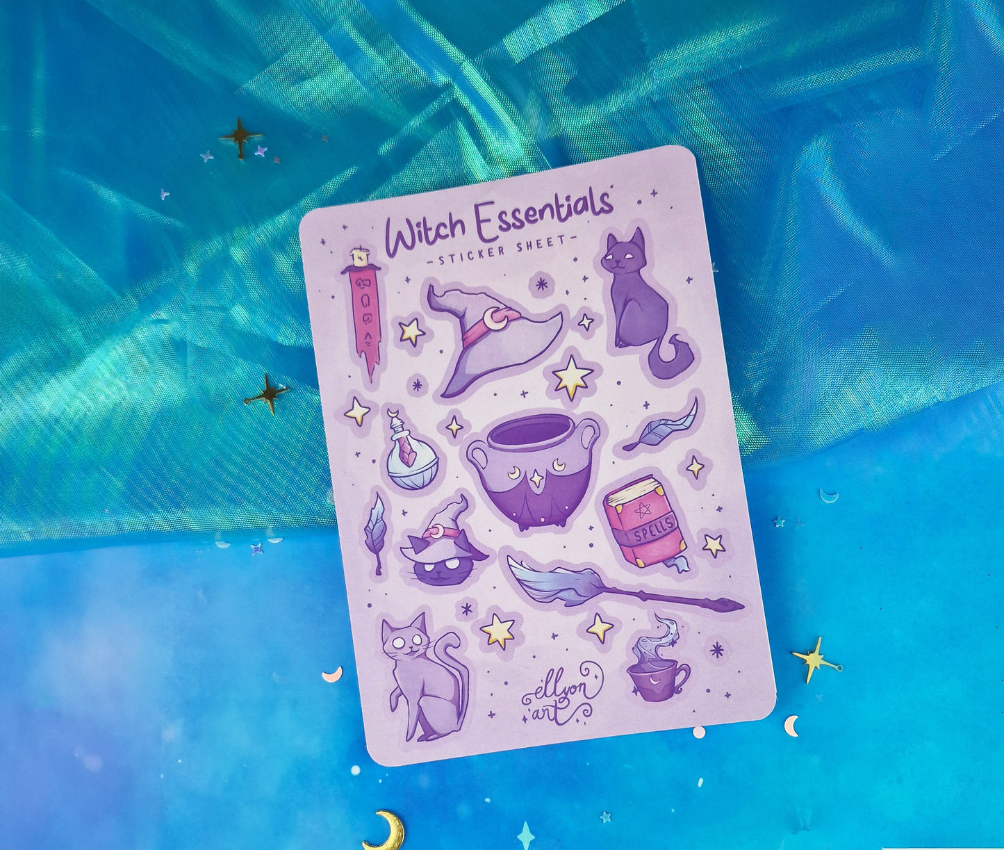 Witch Essentials | Bundle | Witchcraft | Stickers | Scrapbooking | Memo Pad | Planner Pad | Cosy | Magical | Sticker Sheet | ellyonart