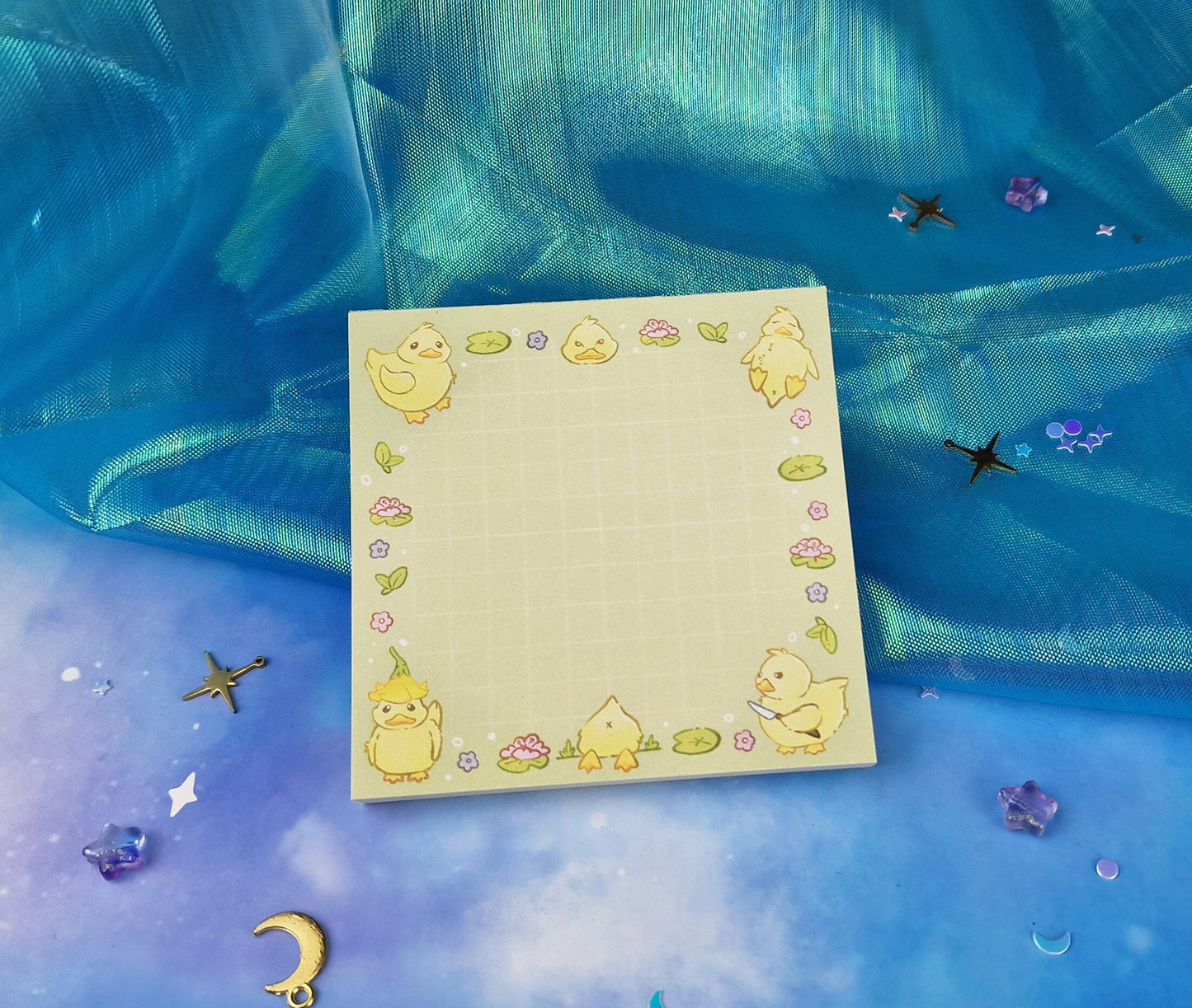 Feathers the Duck | Duckies | Memo Pad | Scrapbooking | Journaling | Planning | Decorating | Flowers | Planner Pad | ellyonart