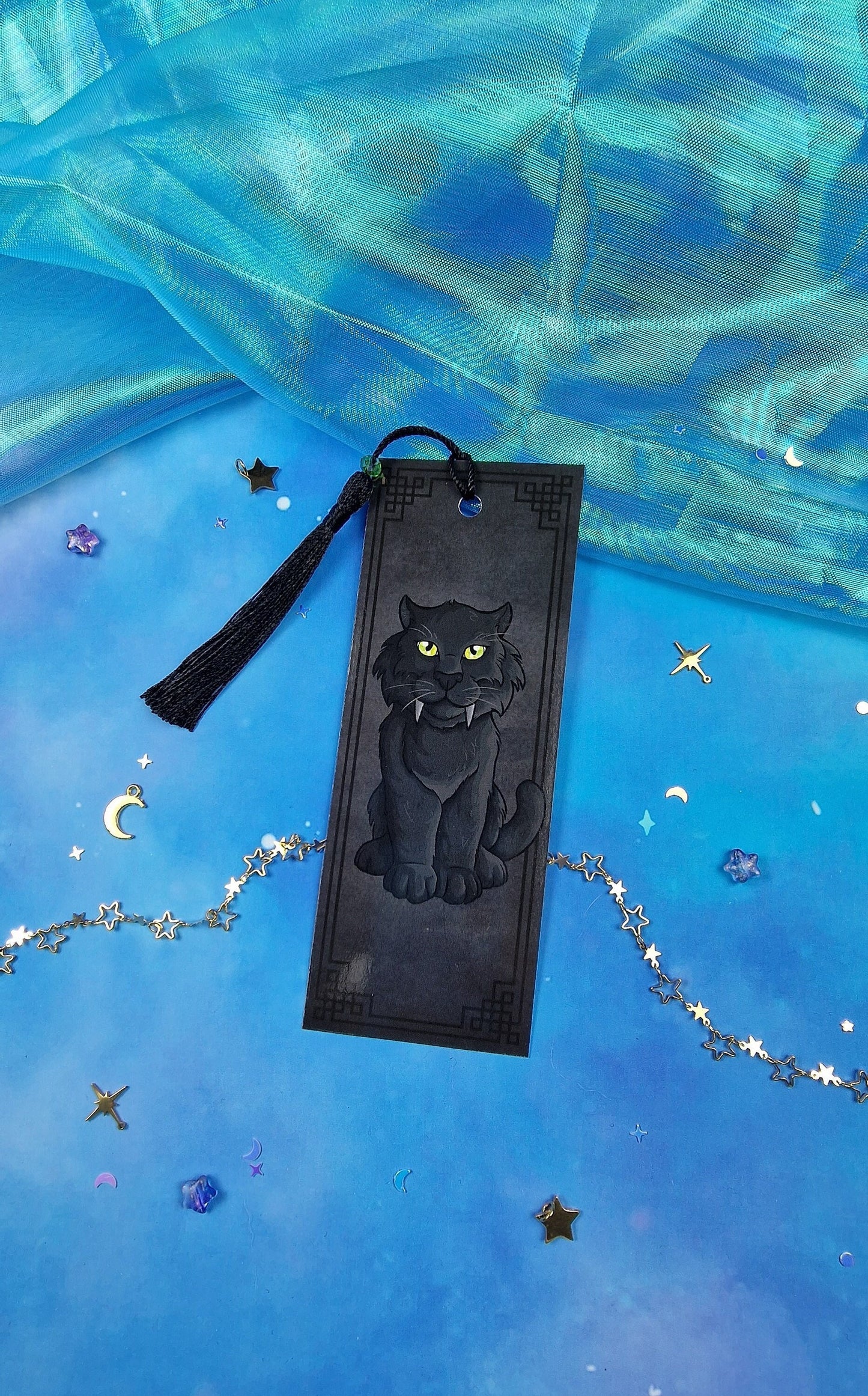 Panther Cub Bookmark | Fantasy Black Cat | Stealthy Jungle Pet | Glossy Game-Inspired Gift | Book Lover Accessory | Perfect for Gamers