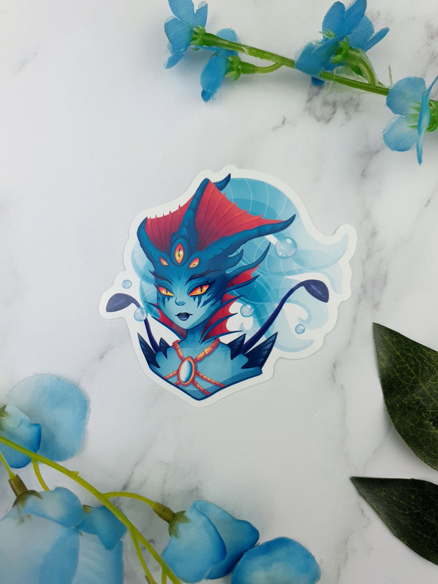 Medusa | Queen | God | Godess | Fantasy | Glossy | Character | Water Creature | Ellyonart | Sticker