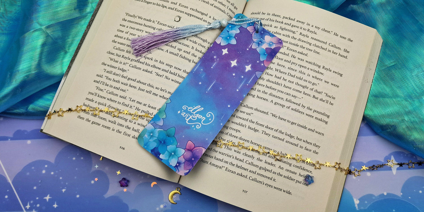 Hydrangea Dreamer Bookmark | Anime Bookmark | Floral Aesthetic | Handmade Paper Bookmark | Book Accessories | Cute Bookish Gift | Readers