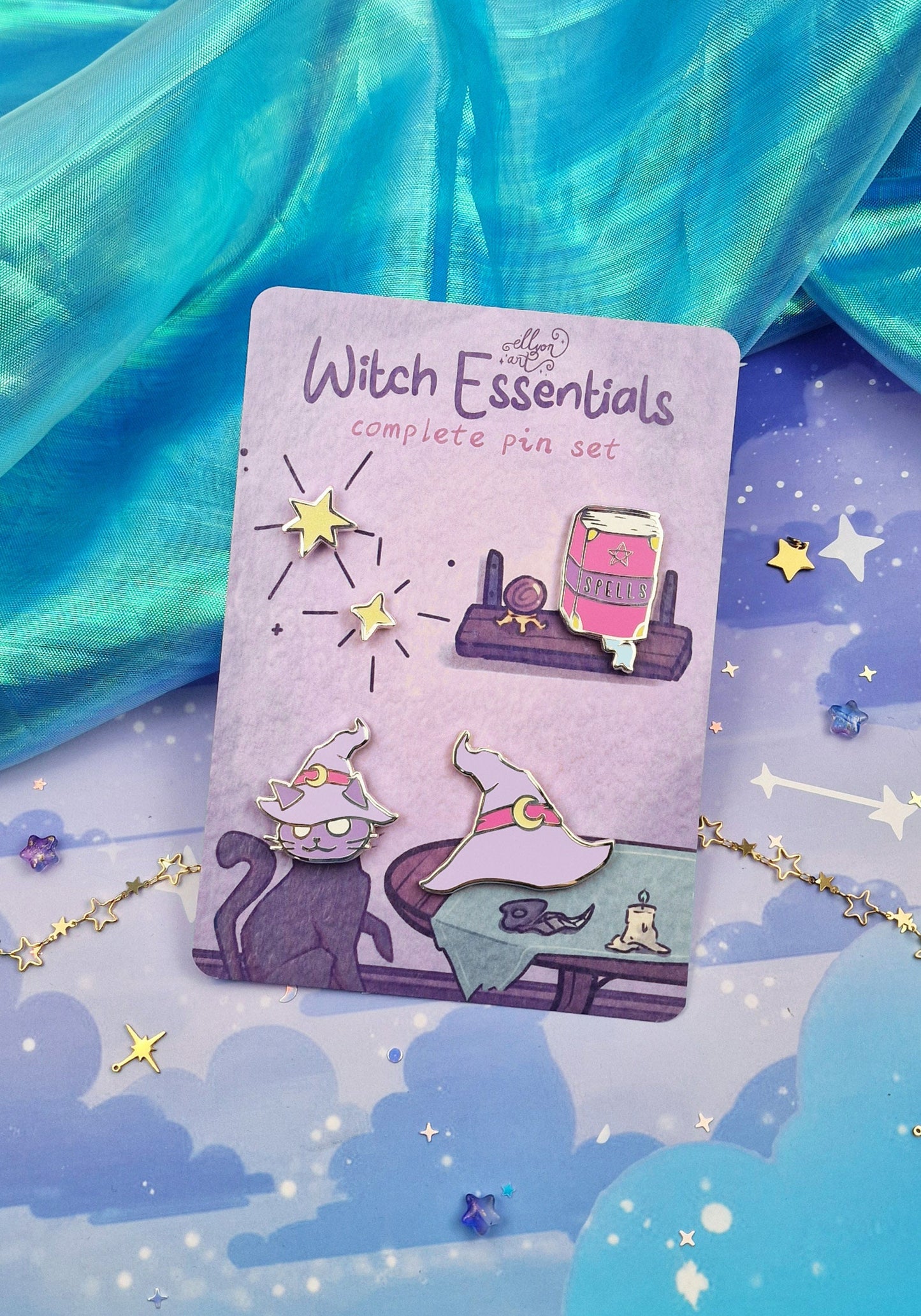 Witch Mini Stars | Witch Essentials | series | collection | Witchcraft | ellyonart | Enamel Pin | Lapel Pin | Pin Badge | Fantasy | Gift