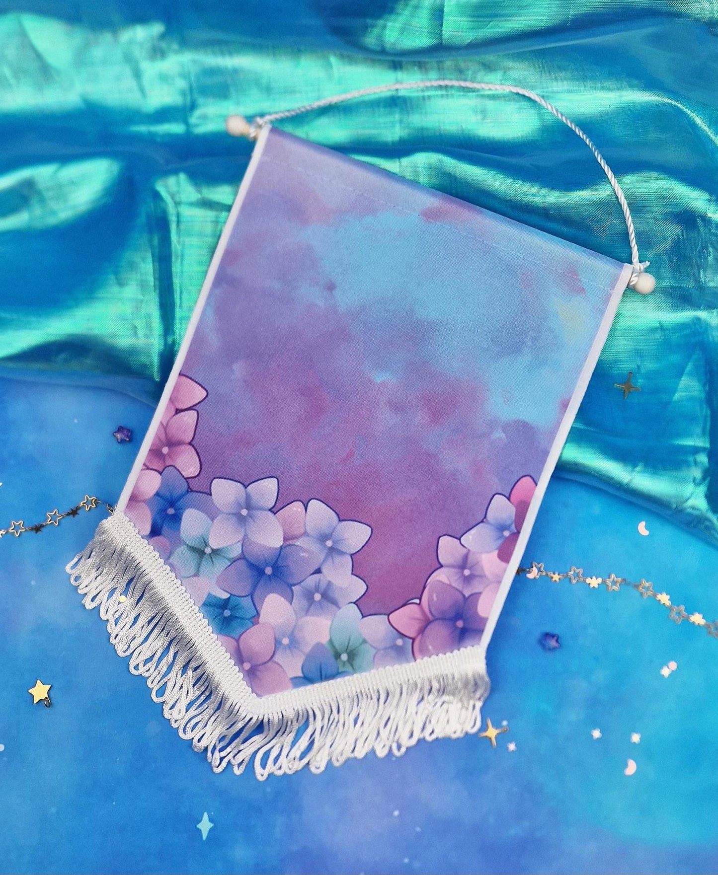 Banner | Flag | Bundle | Bookmark | ellyonart | Enamel Pin | Pin Badge | Collection | Display | Banner | Hydrangea Dreamer | Floral