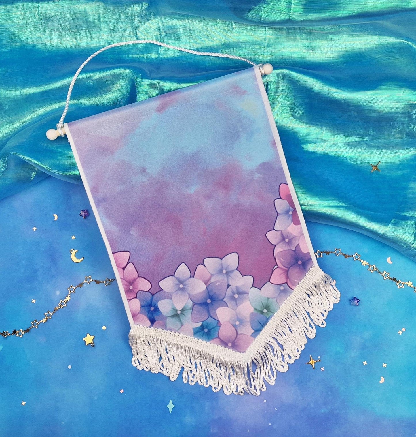 Banner | Flag | Bundle | Bookmark | ellyonart | Enamel Pin | Pin Badge | Collection | Display | Banner | Hydrangea Dreamer | Floral