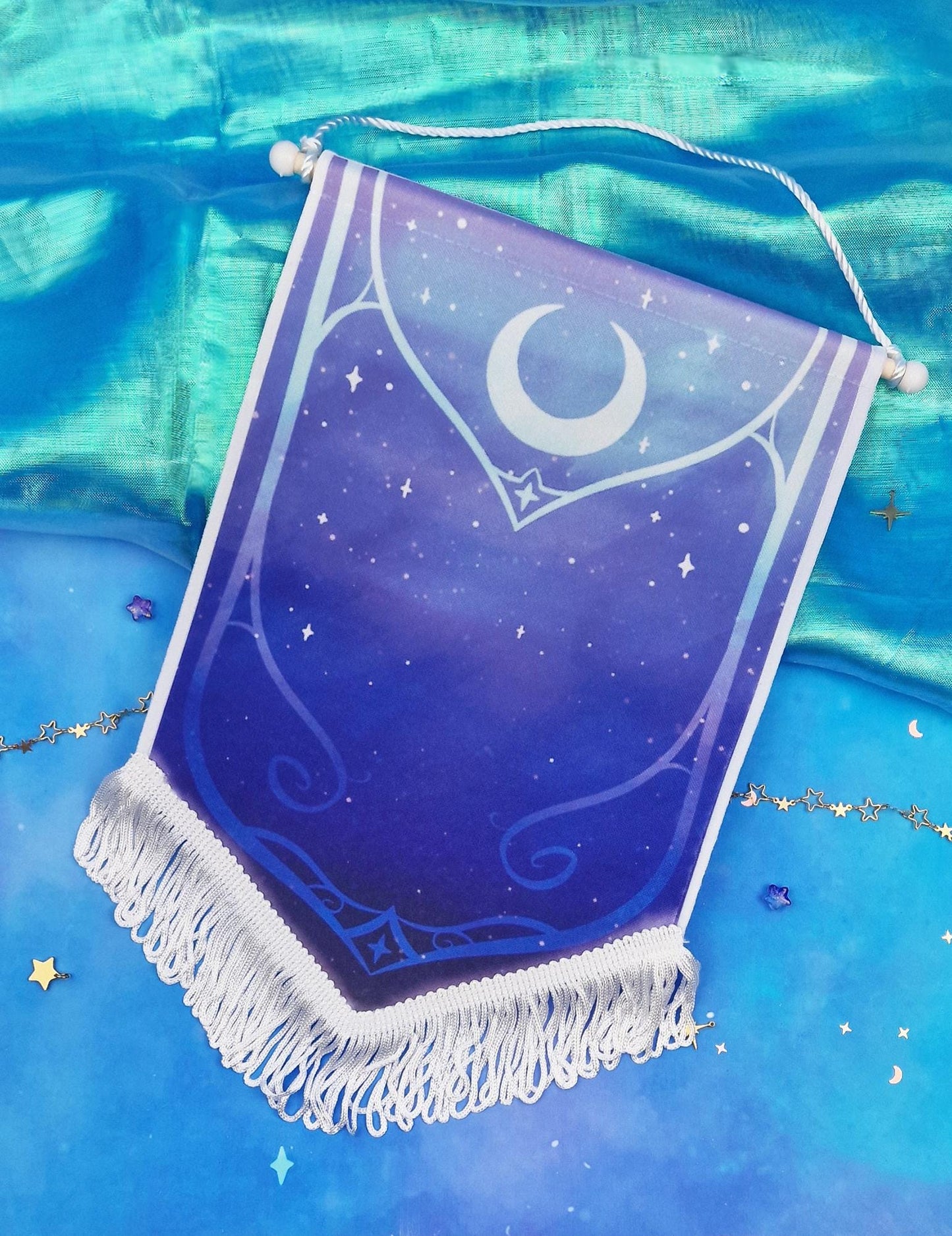 Banner | Flag | ellyonart | Enamel Pin | Lapel Pin | Pin Badge | Collection | Display | Banner | Fantasy | Moon | Magical | Luna | Stars