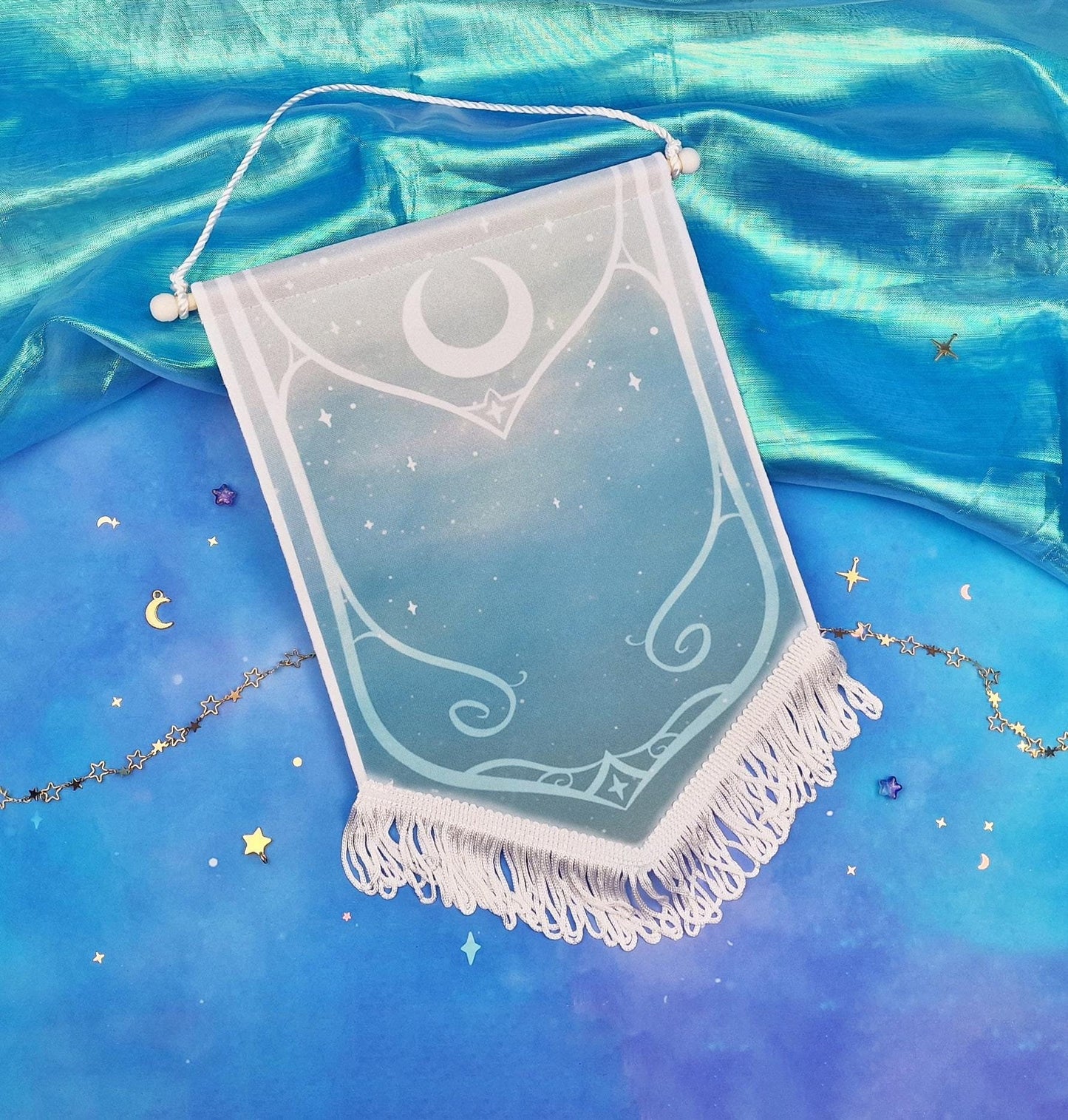 Banner | Flag | ellyonart | Enamel Pin | Lapel Pin | Pin Badge | Collection | Display | Banner | Fantasy | Moon | Magical | Luna | Stars