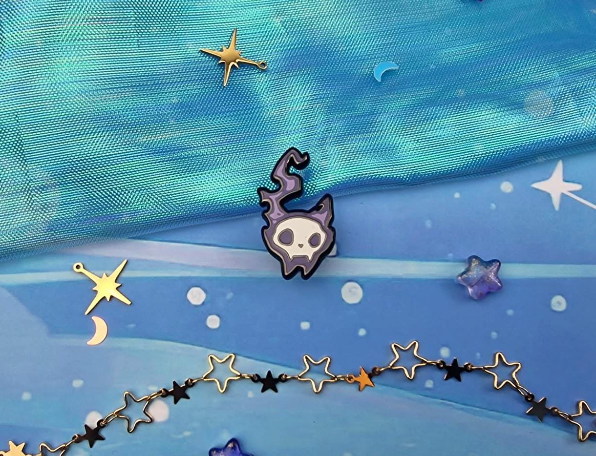 Phantasmal | Collection | Spirits of the Dead | Cat | Candle | Skull | Halloween | ellyonart | Enamel Pin | Pin Badge | Spooky | Gift