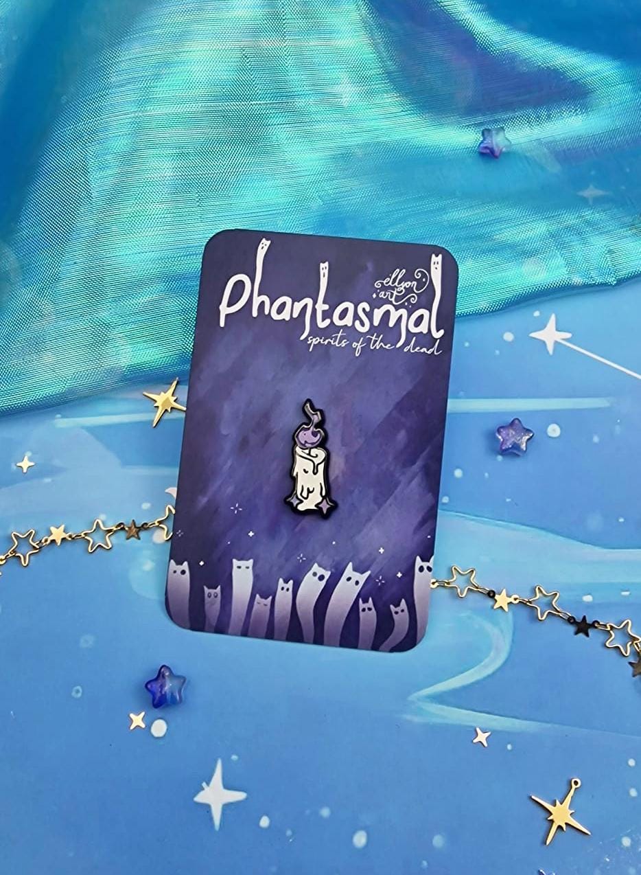 Phantasmal | Collection | Spirits of the Dead | Cat | Candle | Skull | Halloween | ellyonart | Enamel Pin | Pin Badge | Spooky | Gift